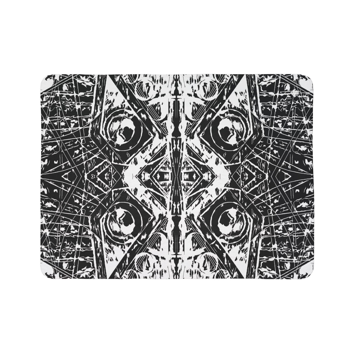 Love (White, Mirror, Black Background) Fleece Sherpa Blanket