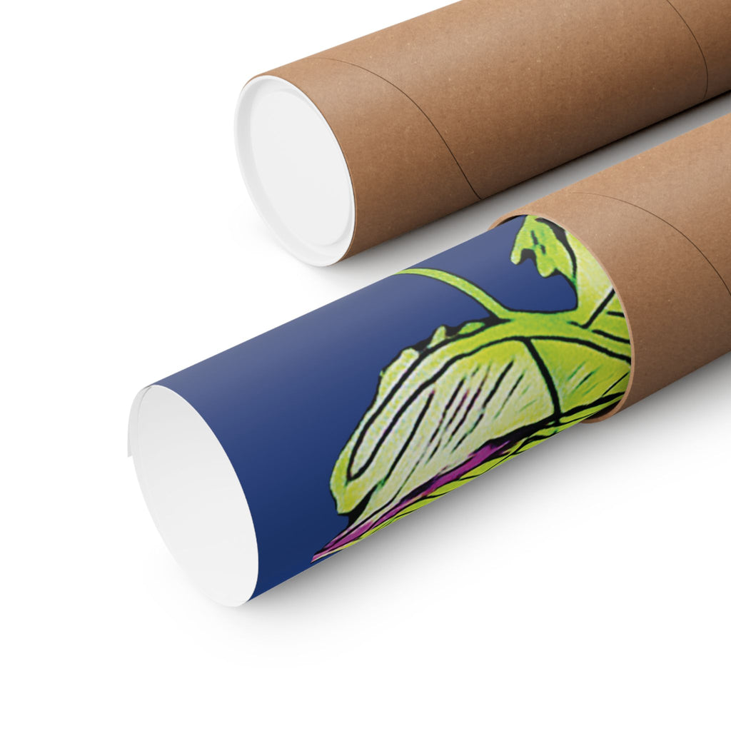 Dive Reflex (Lime, Dark Blue Background) Matte Poster