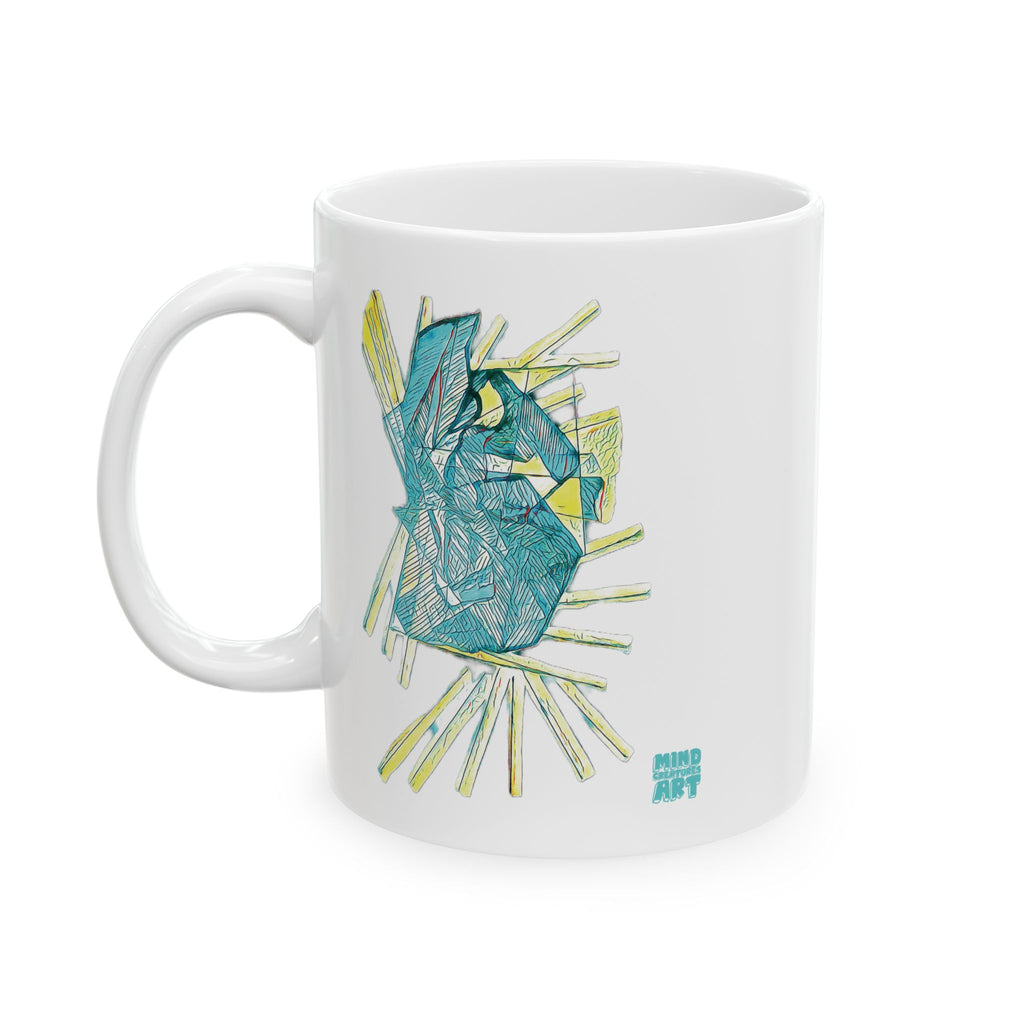 Lightspeed (Aqua) White Ceramic Mug, (11oz, 15oz)