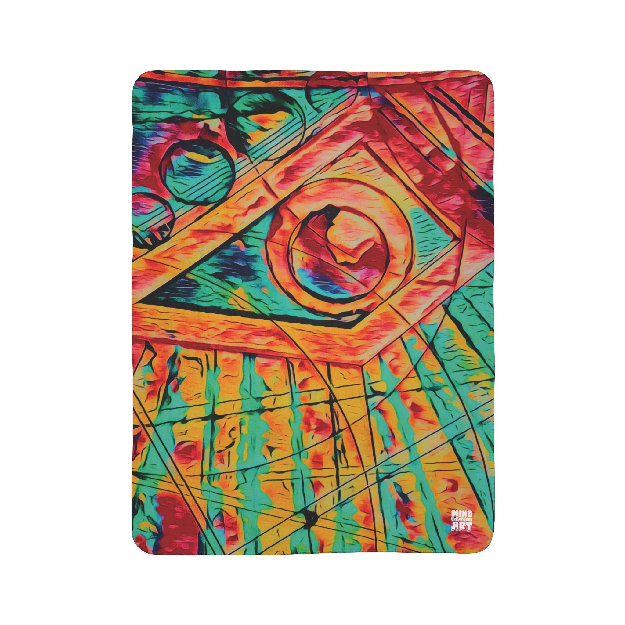 Love (Bright) Fleece Sherpa Blanket