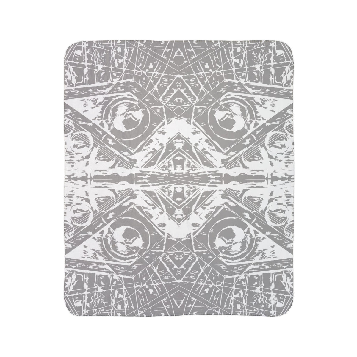 Love (White, Mirror, Gray Background) Fleece Sherpa Blanket