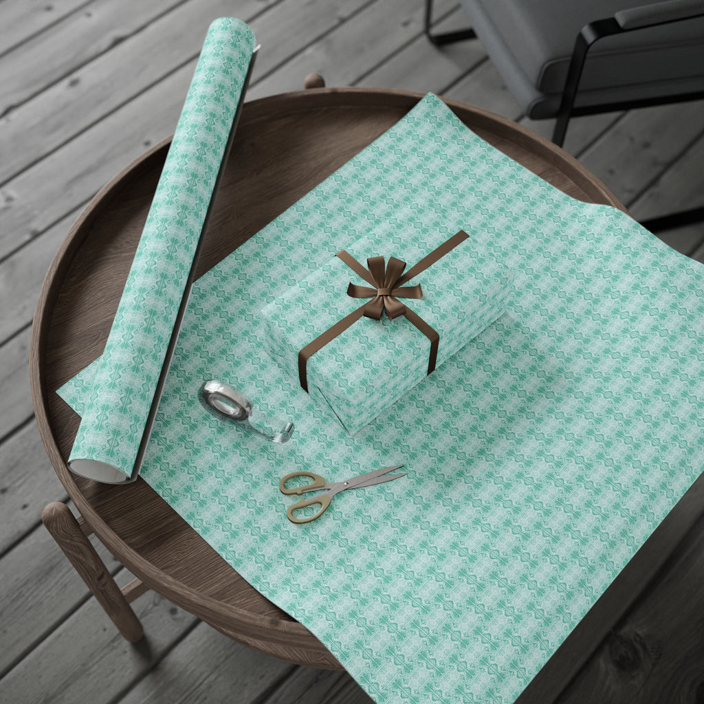 Love (Seafoam, White Background) Heavy Wrapping Paper