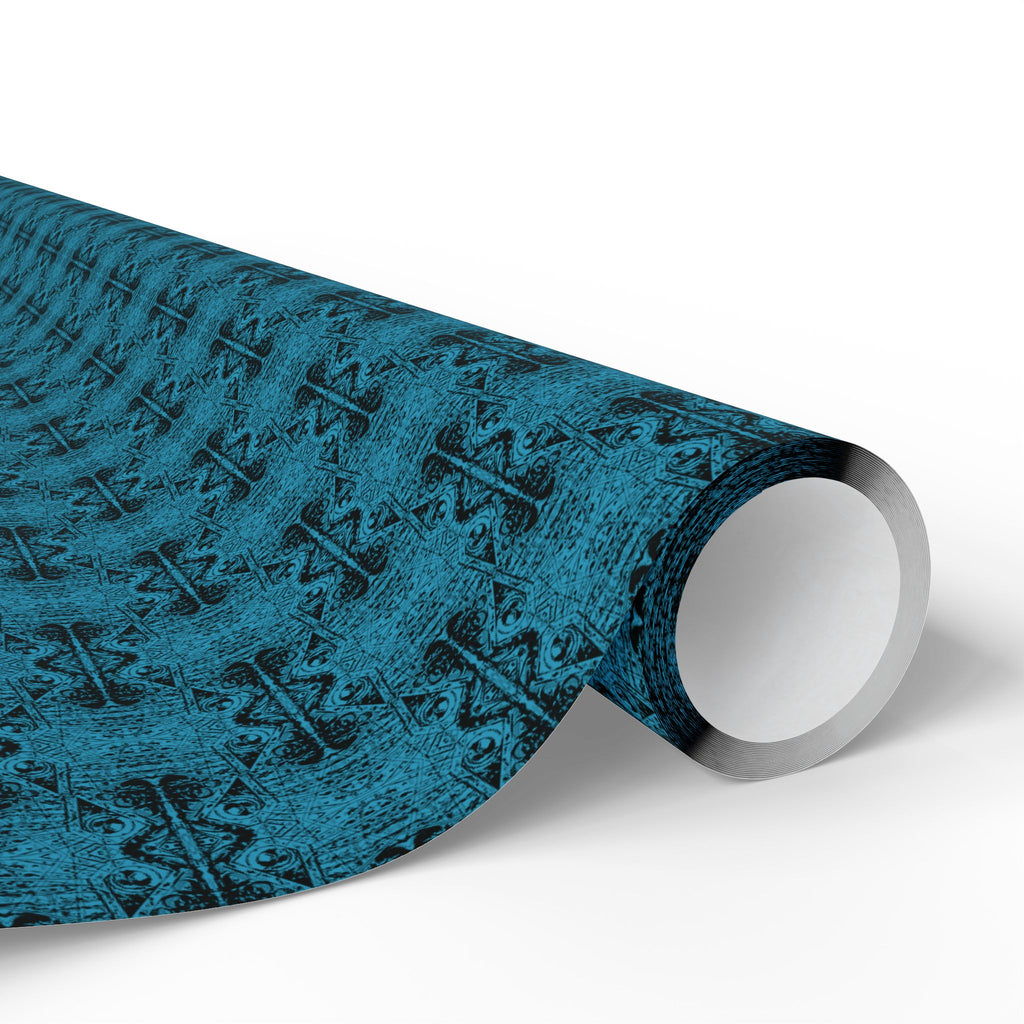 Love (Black, Turquoise Background) Heavy Wrapping Paper