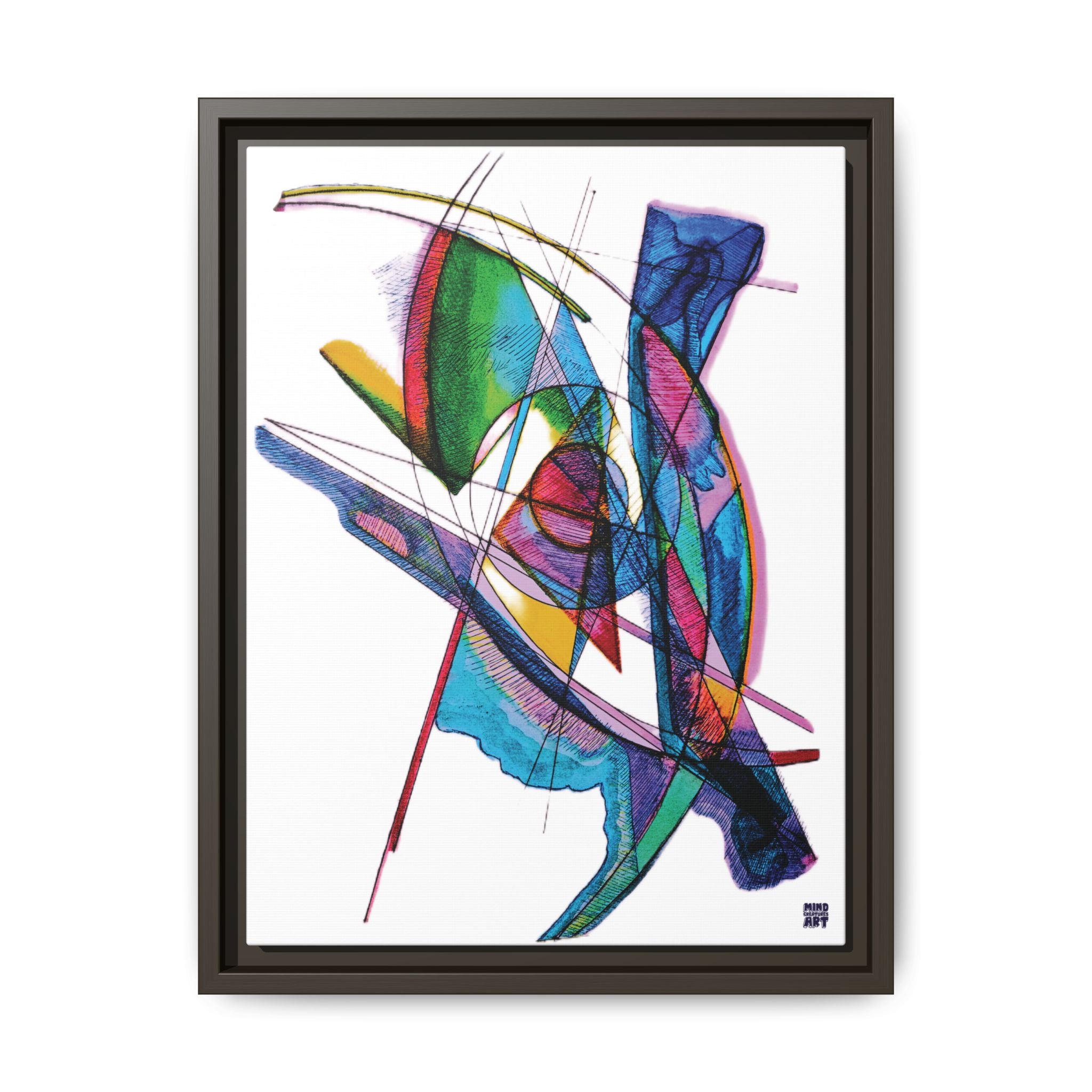 Watching (White Background) Matte Canvas, Framed