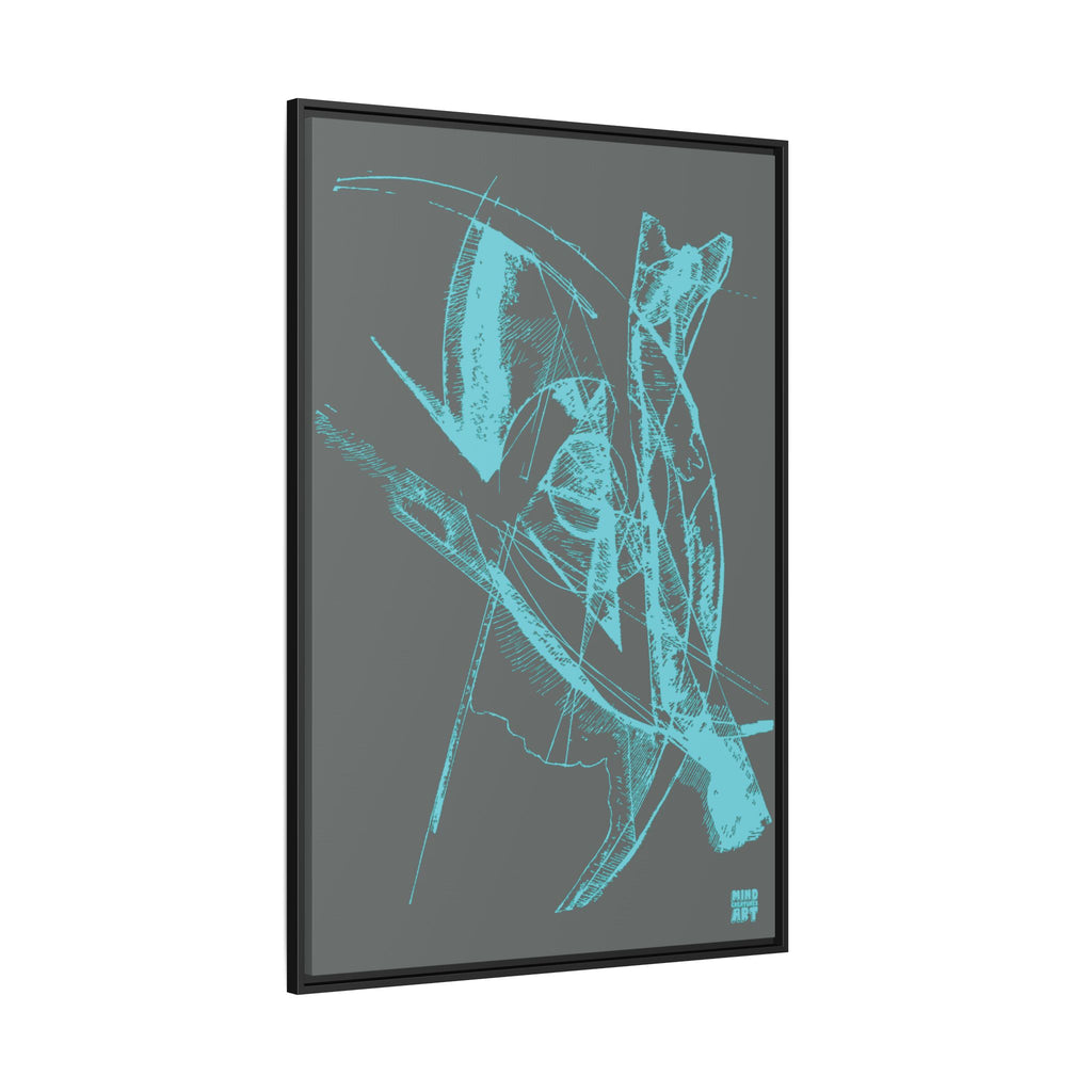 Watching (Aqua, Dark Gray Background) Matte Canvas, Framed