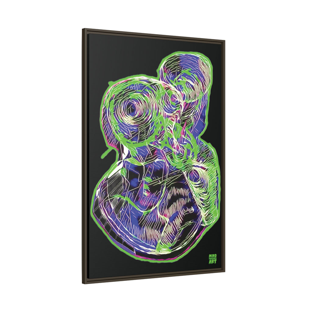 Curiosity (Electric Green, Black Background) Matte Canvas, Framed