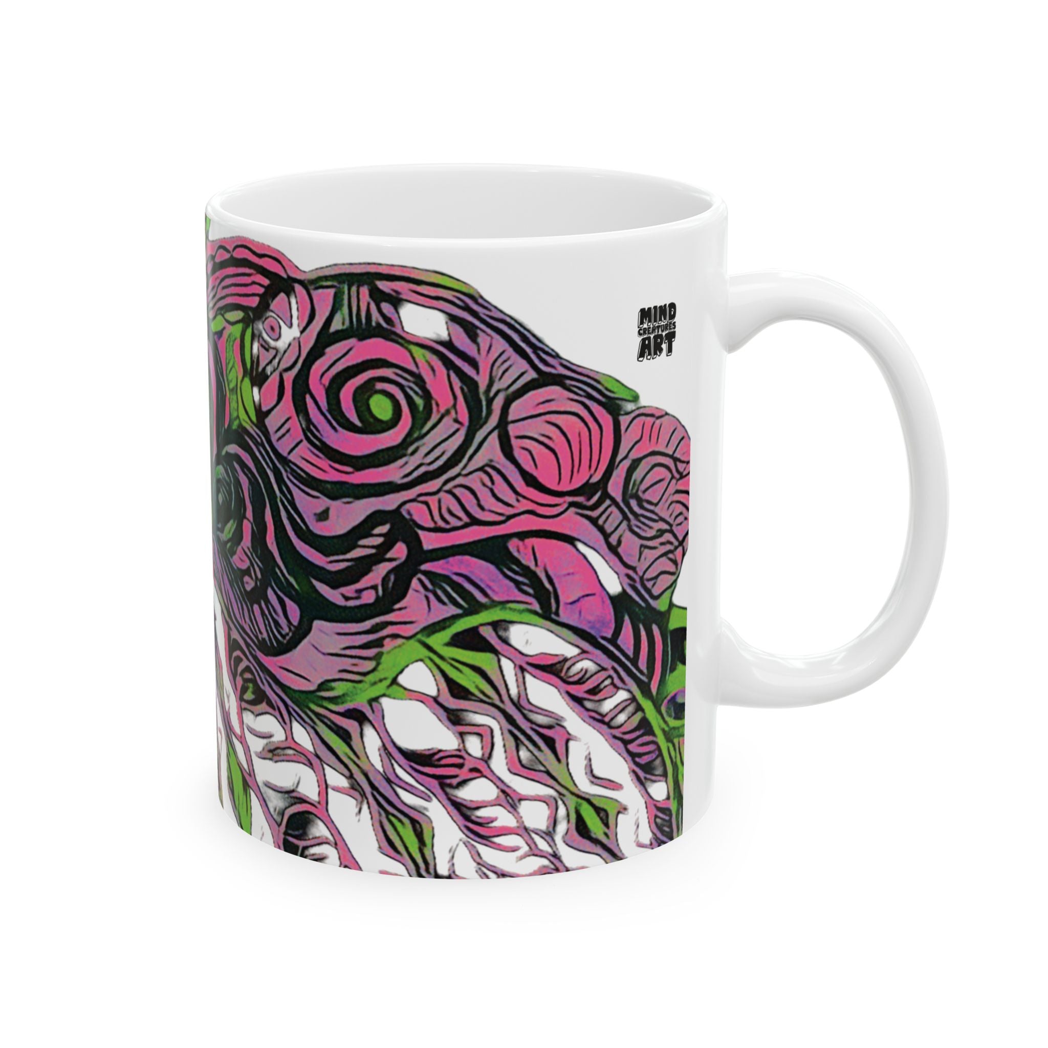 Vessel (Neon) White Ceramic Mug, (11oz, 15oz)