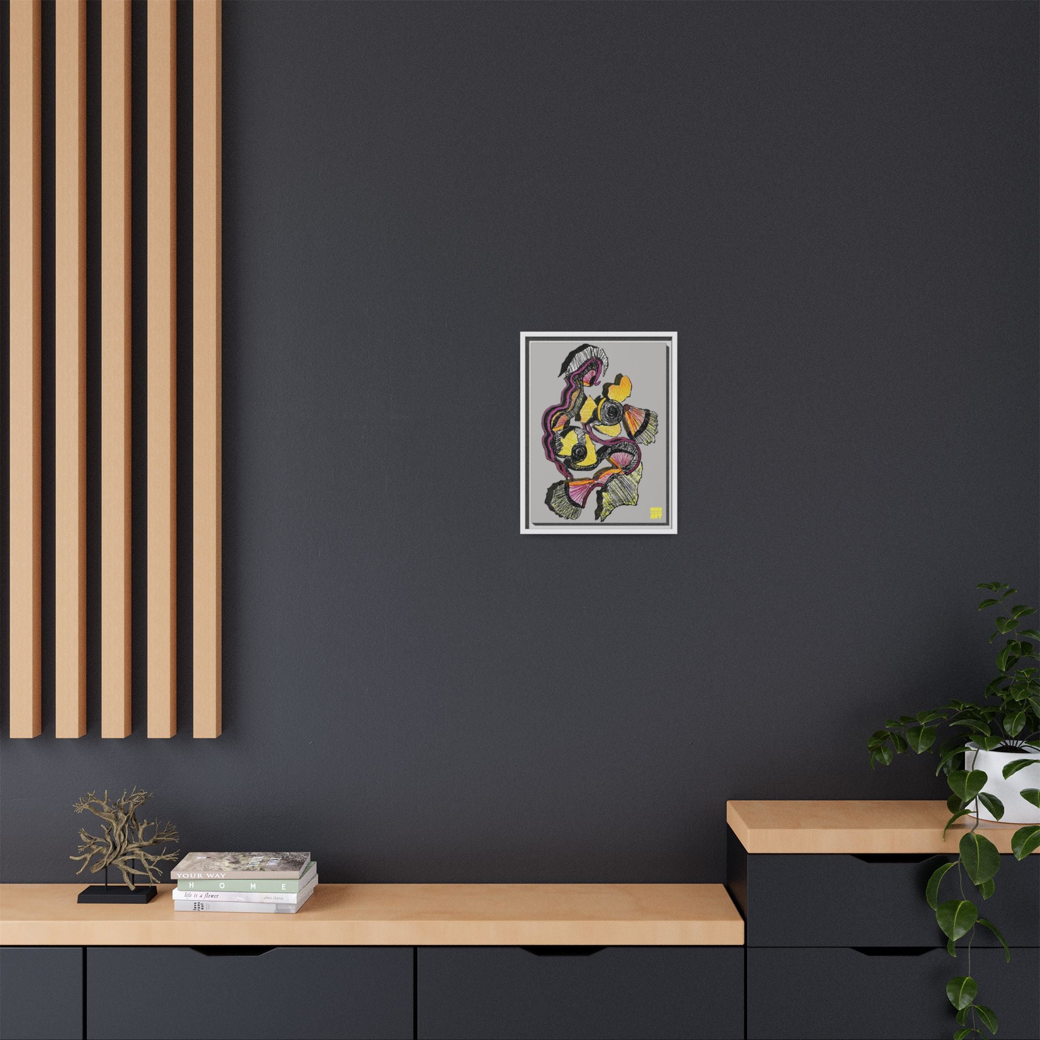 Crimson Teacher (Light Gray Background) Matte Canvas, Framed