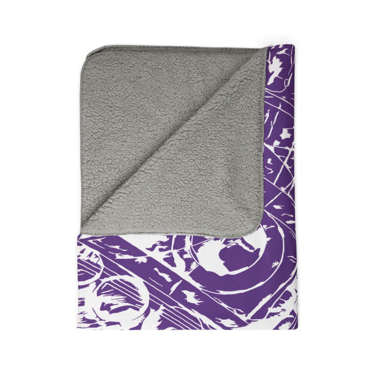 Love (White, Mirror, Purple Background) Fleece Sherpa Blanket