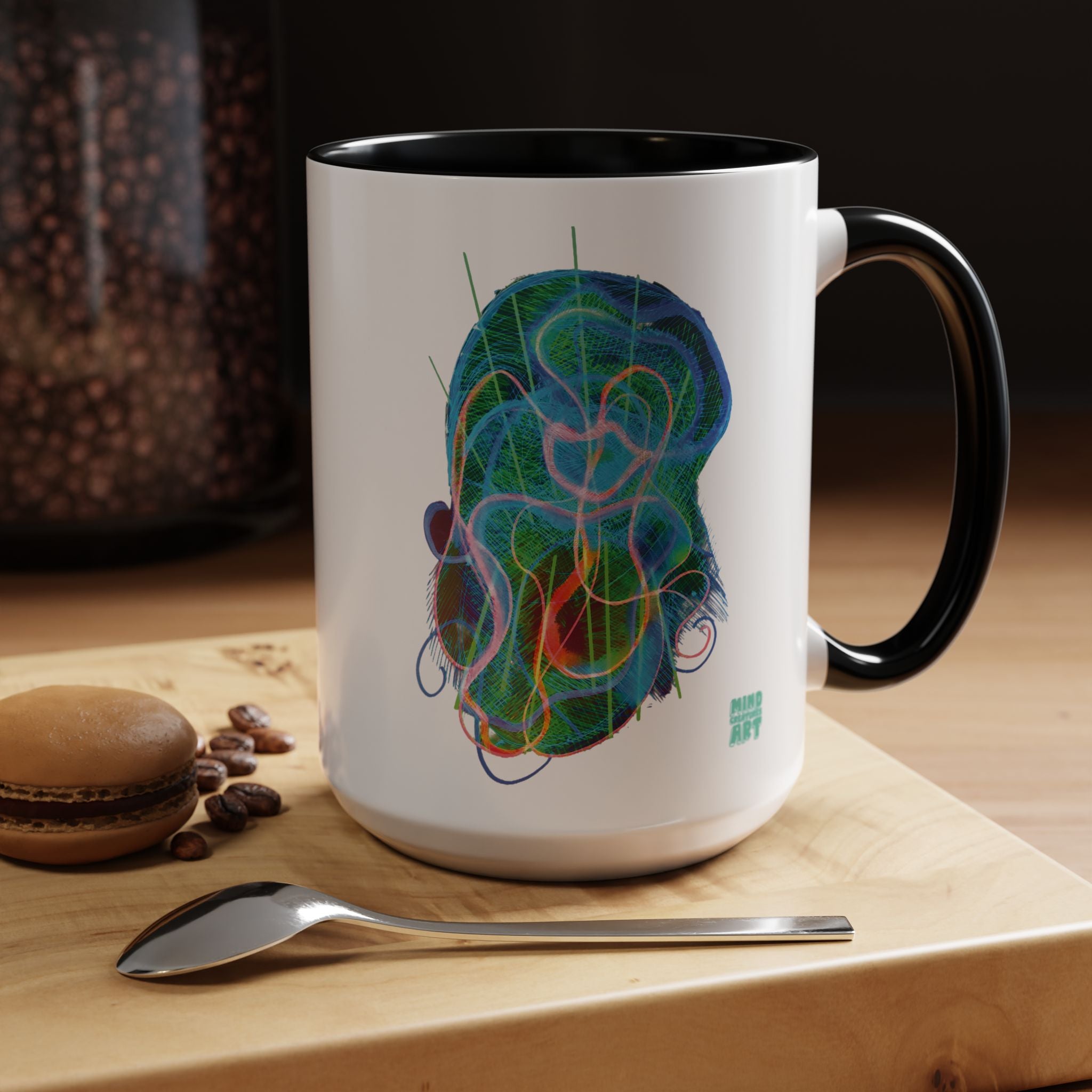 Davy Jones (Electric Blue & Green) Accent Coffee Mug (11oz, 15oz)