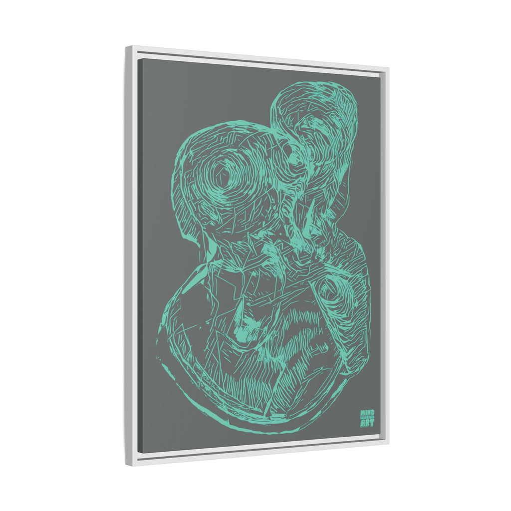 Curiosity (Teal, Dark Gray Background) Matte Canvas, Framed