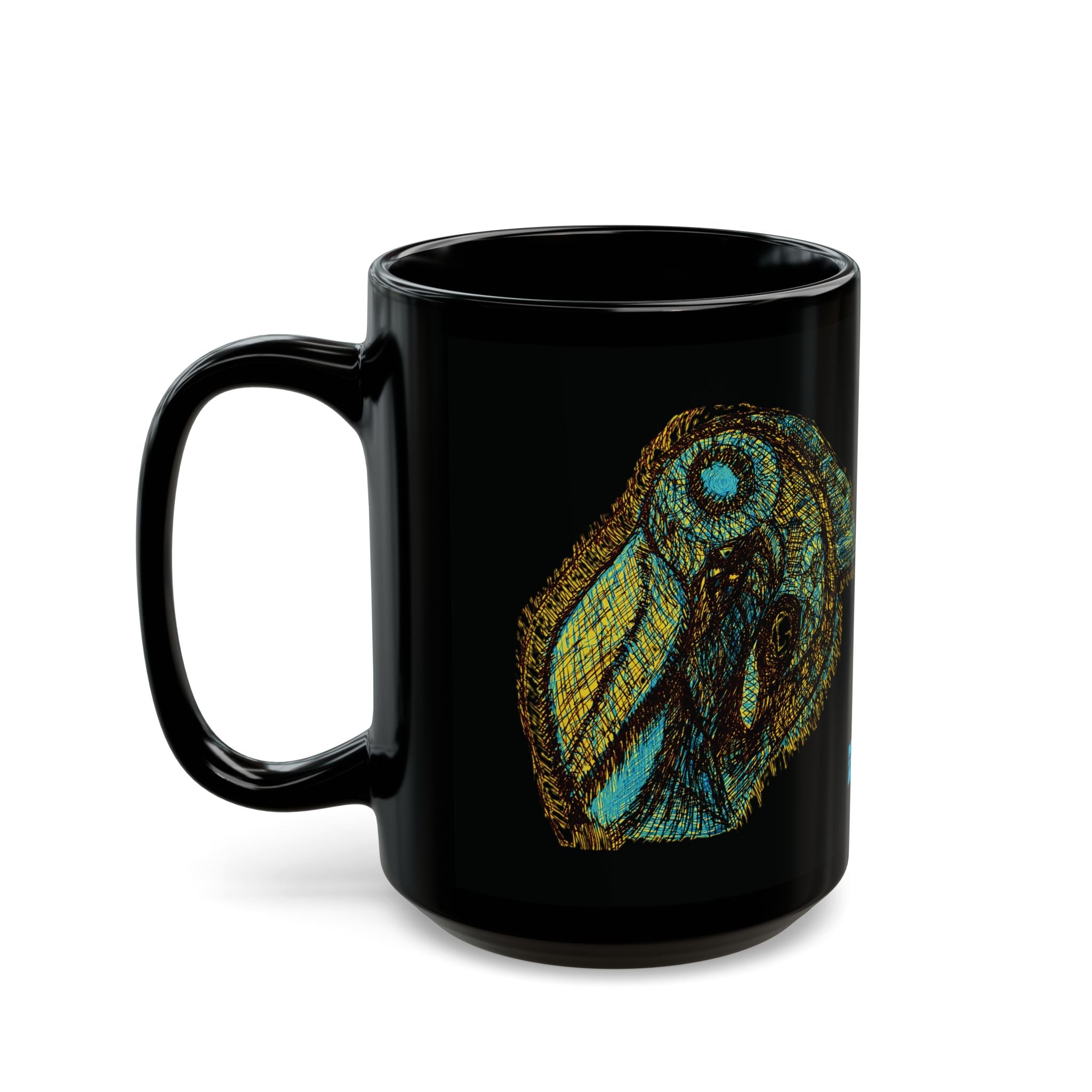 Who Are You? (Gold) Black Ceramic Mug (11oz, 15oz)