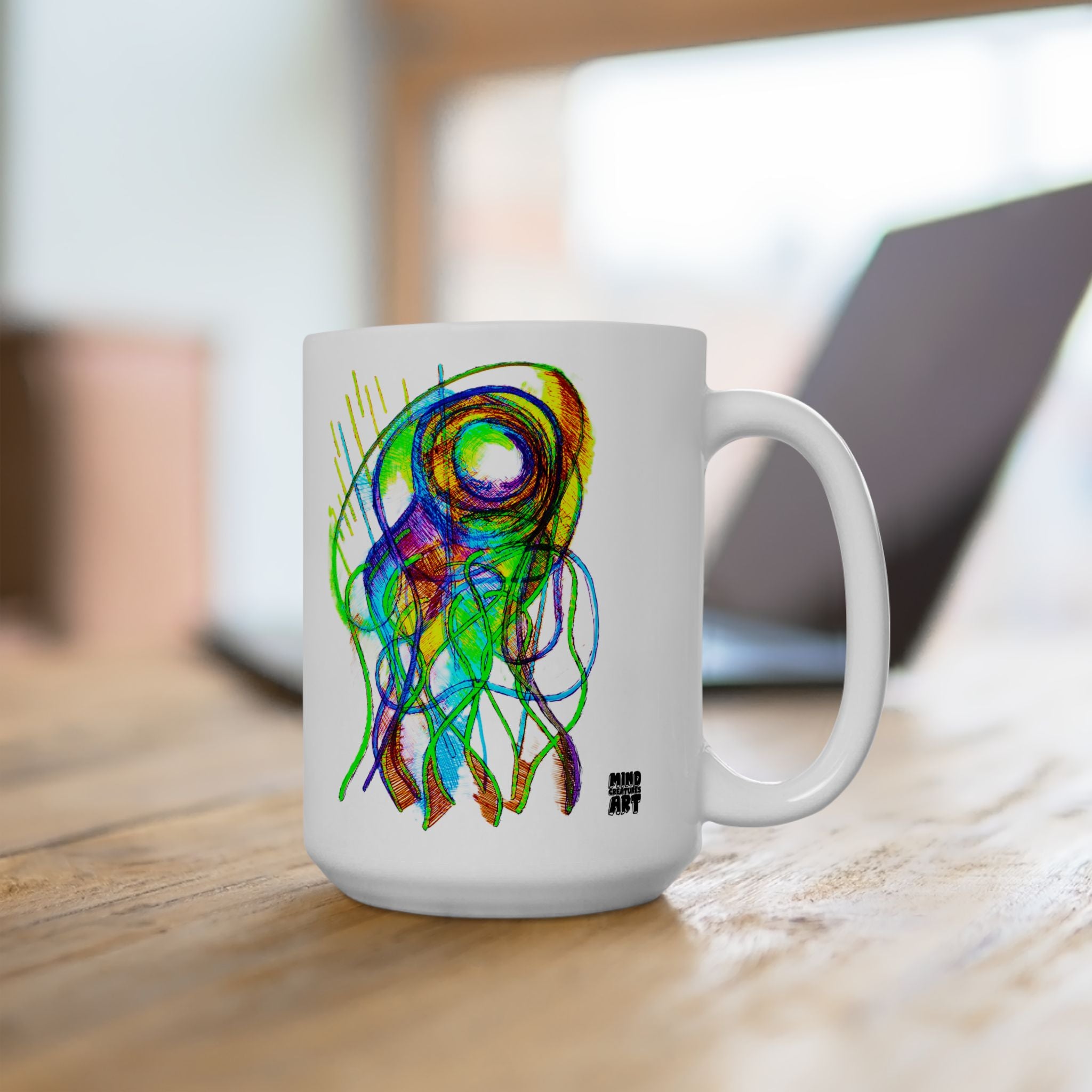 Jelly Jam White Ceramic Mug, (11oz, 15oz)