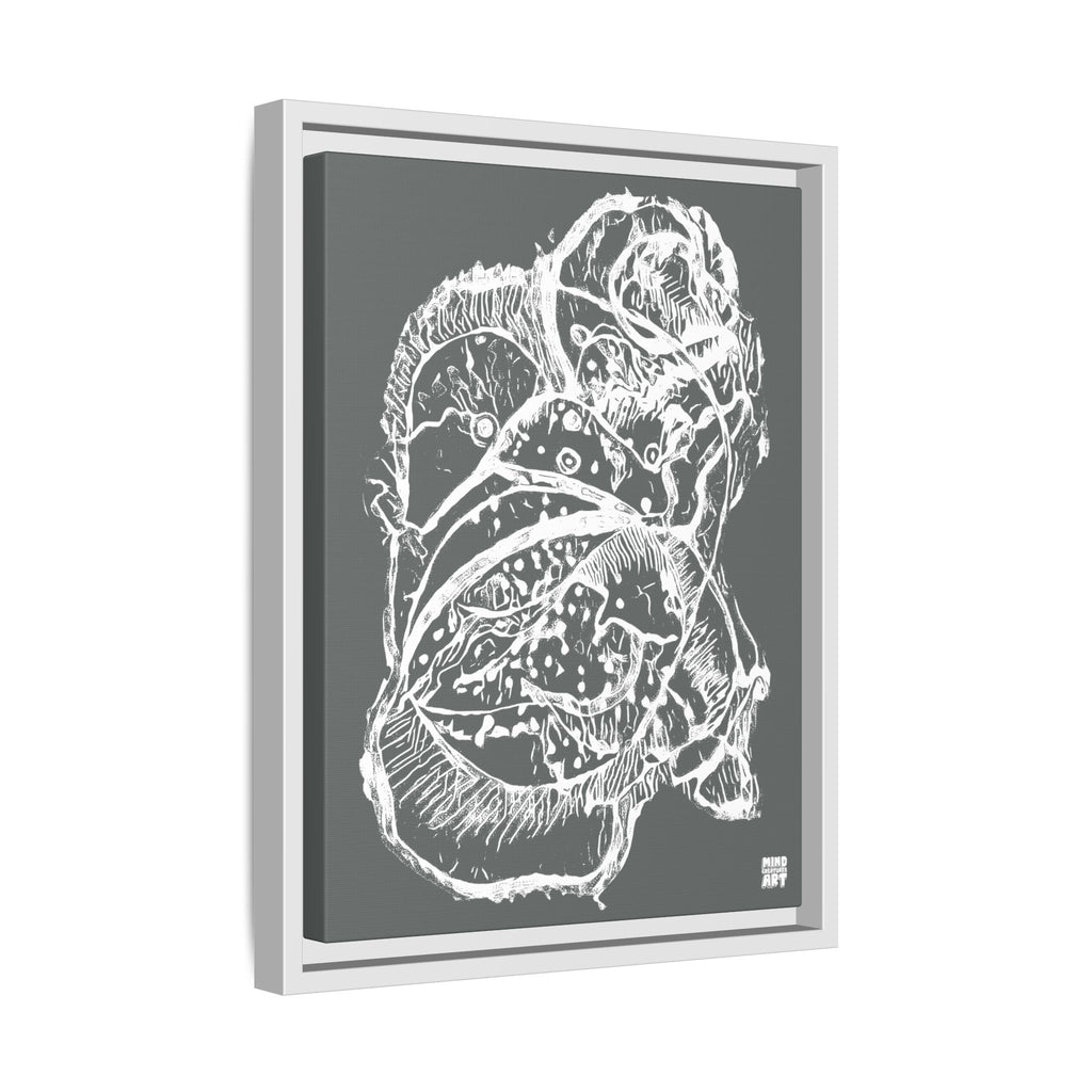 Exploration (White, Dark Gray Background) Matte Canvas, Framed