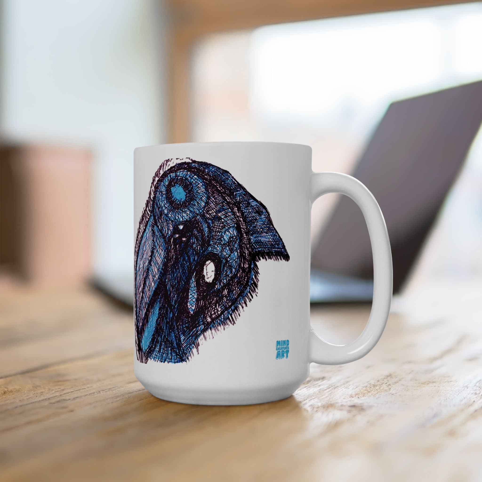 Who Are You? (Blue) White Ceramic Mug, (11oz, 15oz)