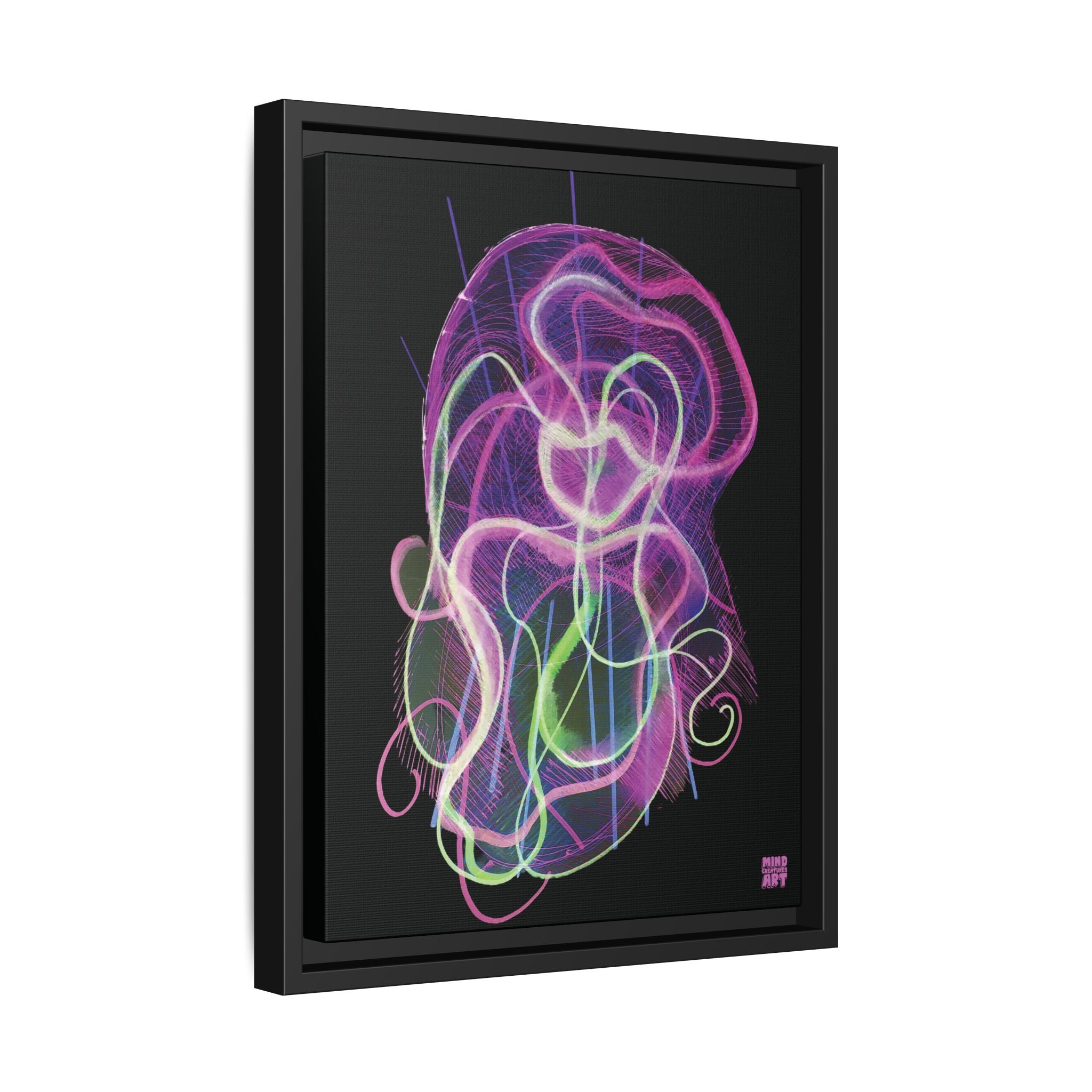 Davy Jones (Electric Pink, Black Background) Matte Canvas, Framed