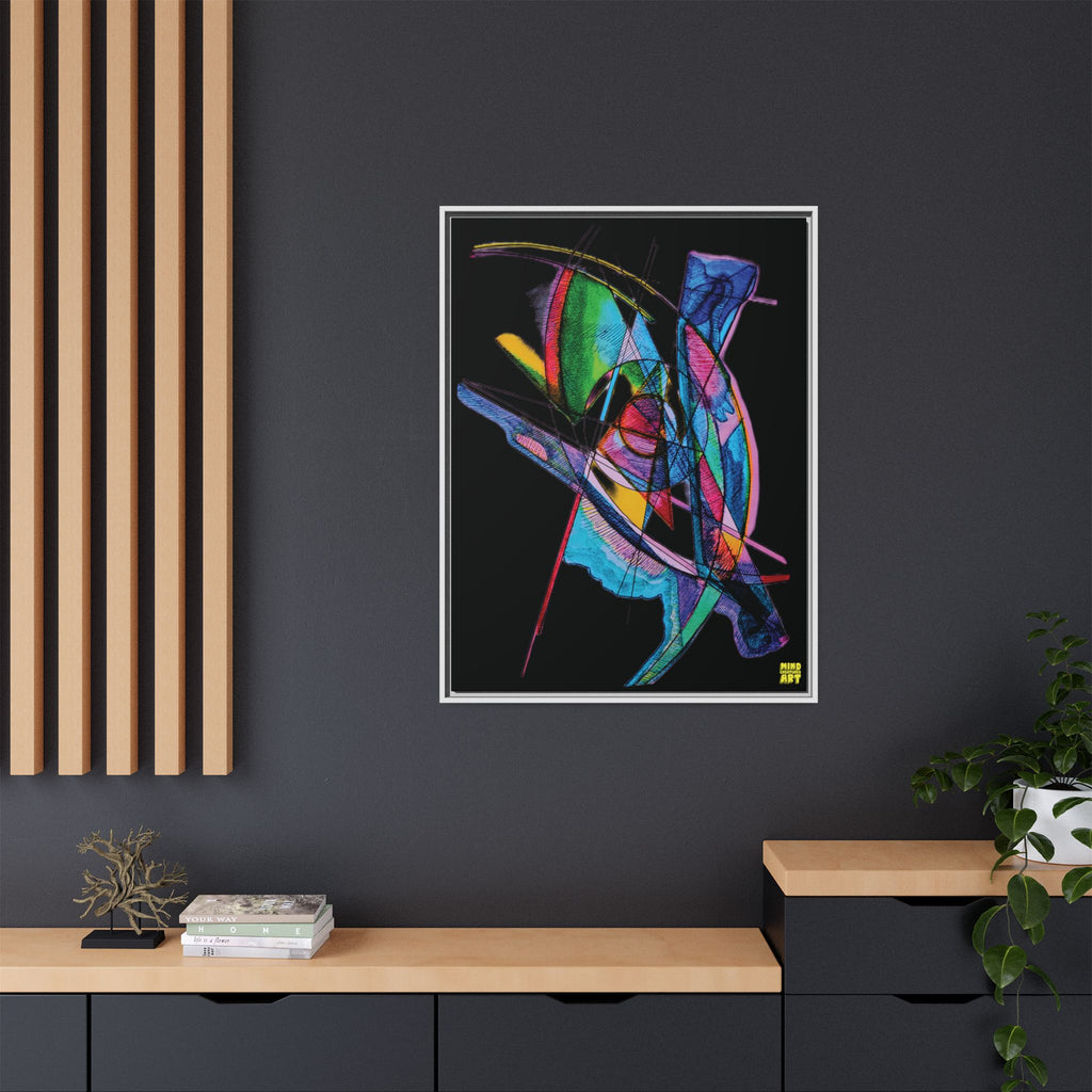 Watching (Black Background) Matte Canvas, Framed