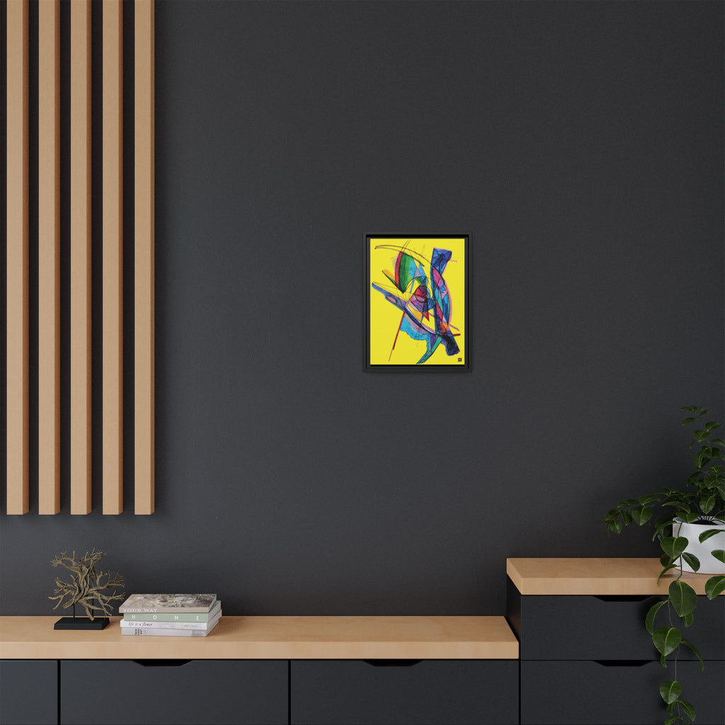 Watching (Yellow Background) Matte Canvas, Framed