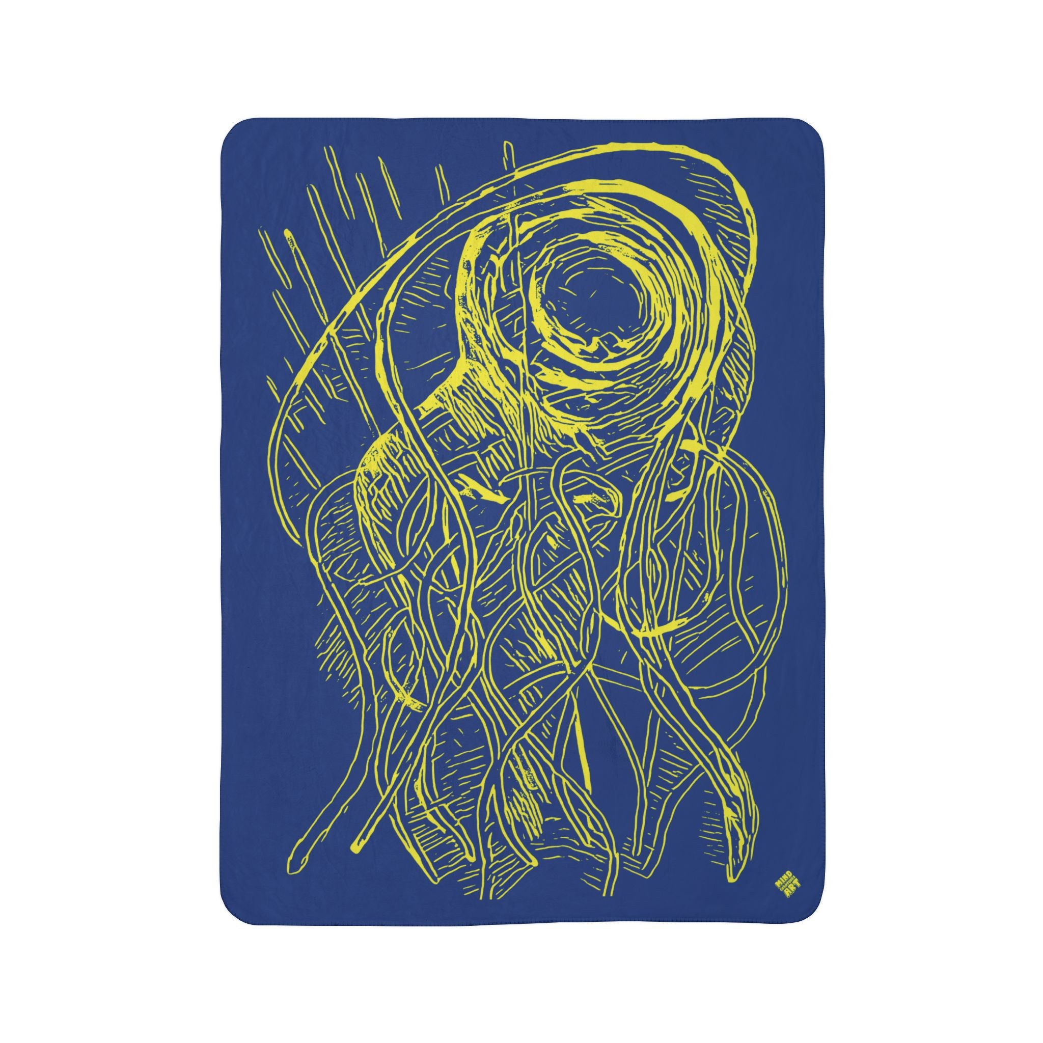 Copy of Jelly Jam (Yellow, Black Background) Fleece Sherpa Blanket
