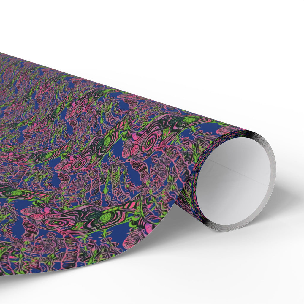 Vessel (Neon, Blue Background) Heavy Wrapping Paper