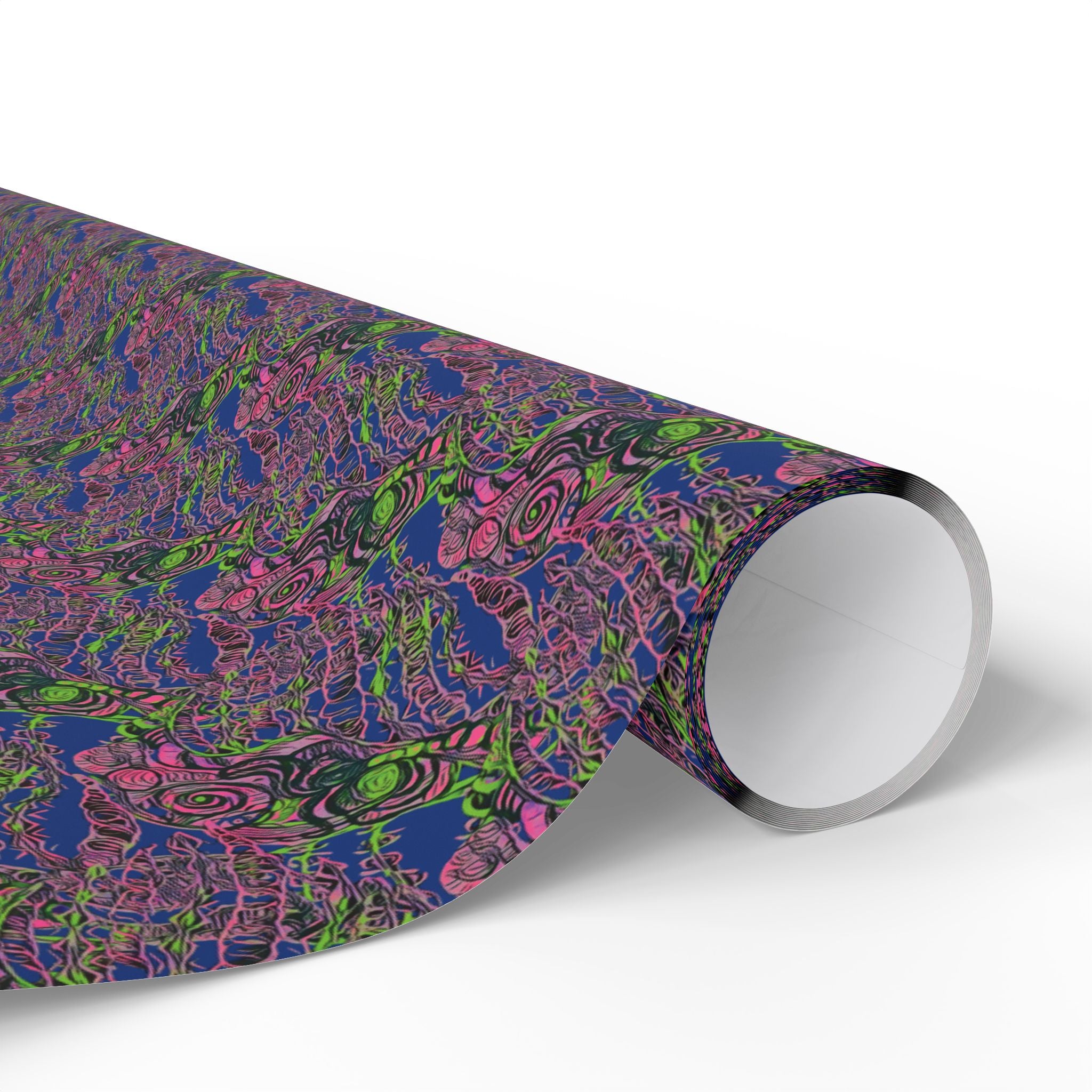 Vessel (Neon, Blue Background) Heavy Wrapping Paper
