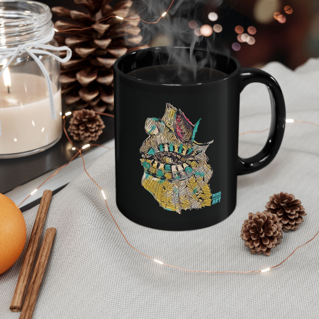 Hypnagogic (Gold) Black Ceramic Mug (11oz, 15oz)