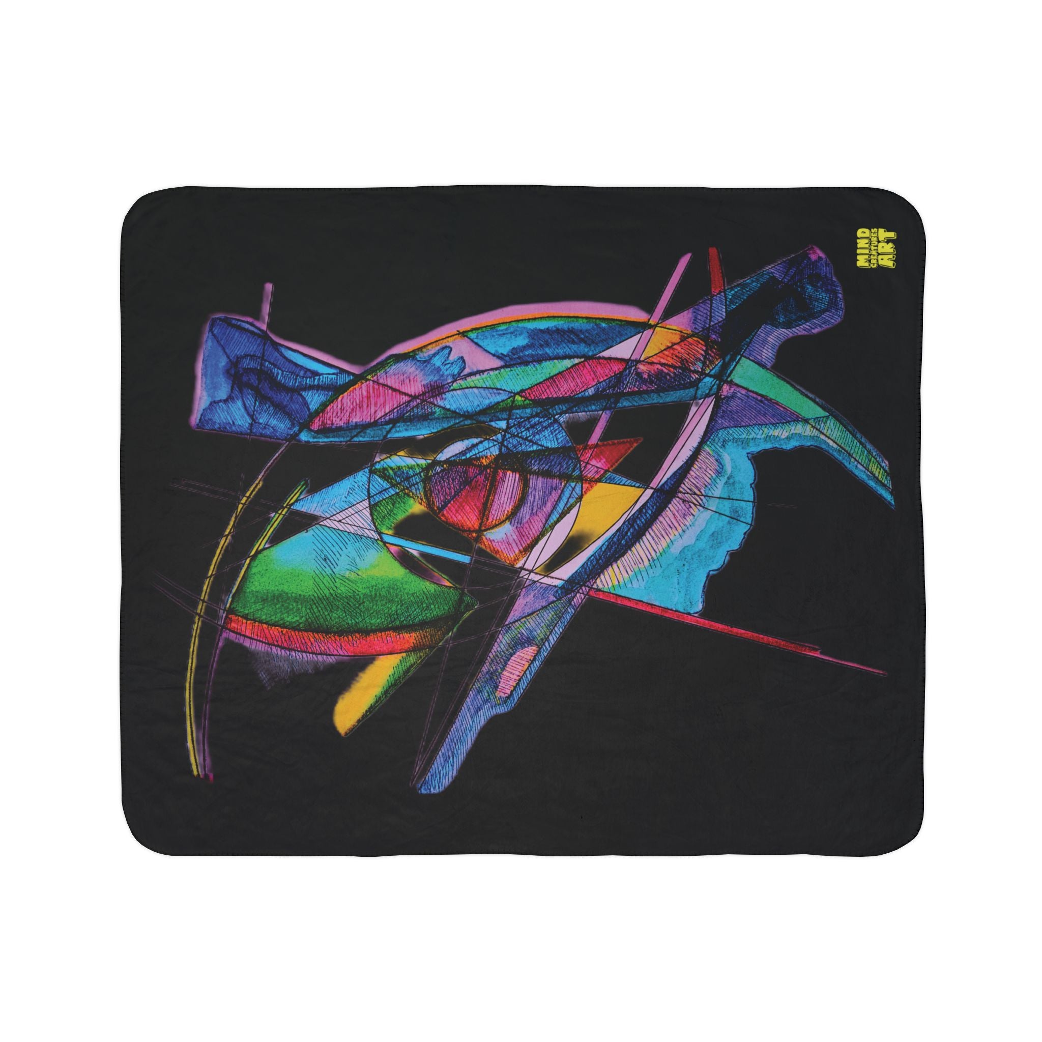 Watching (Black Background) Fleece Sherpa Blanket