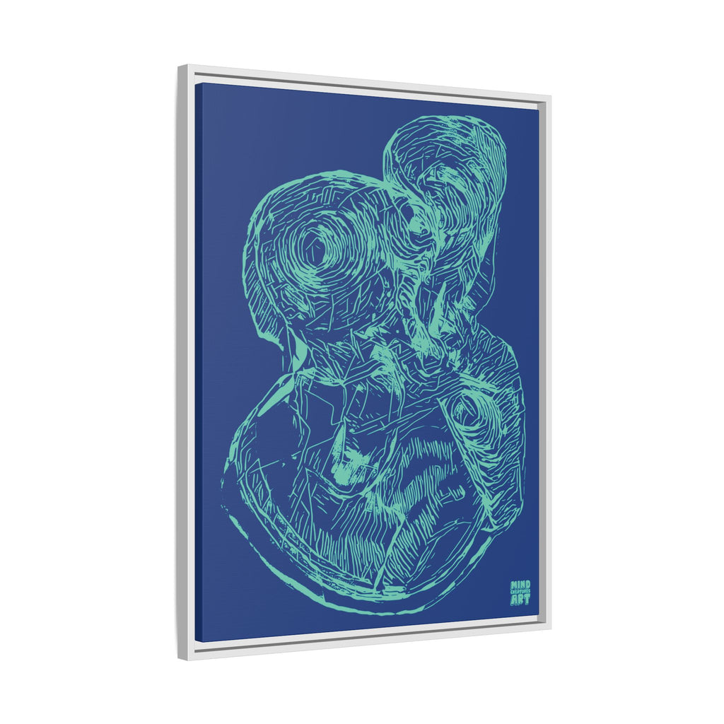 Curiosity (Teal, Dark Blue Background) Matte Canvas, Framed