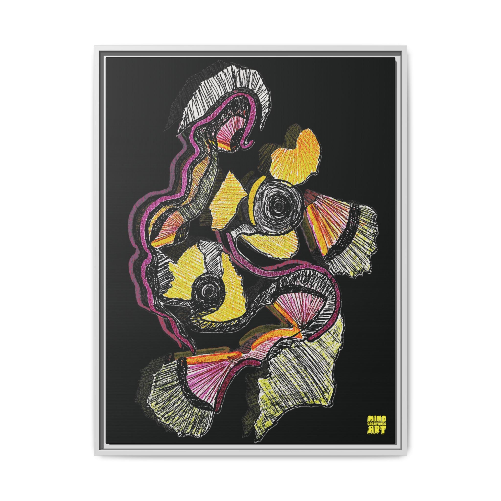 Crimson Teacher (Black Background) Matte Canvas, Framed