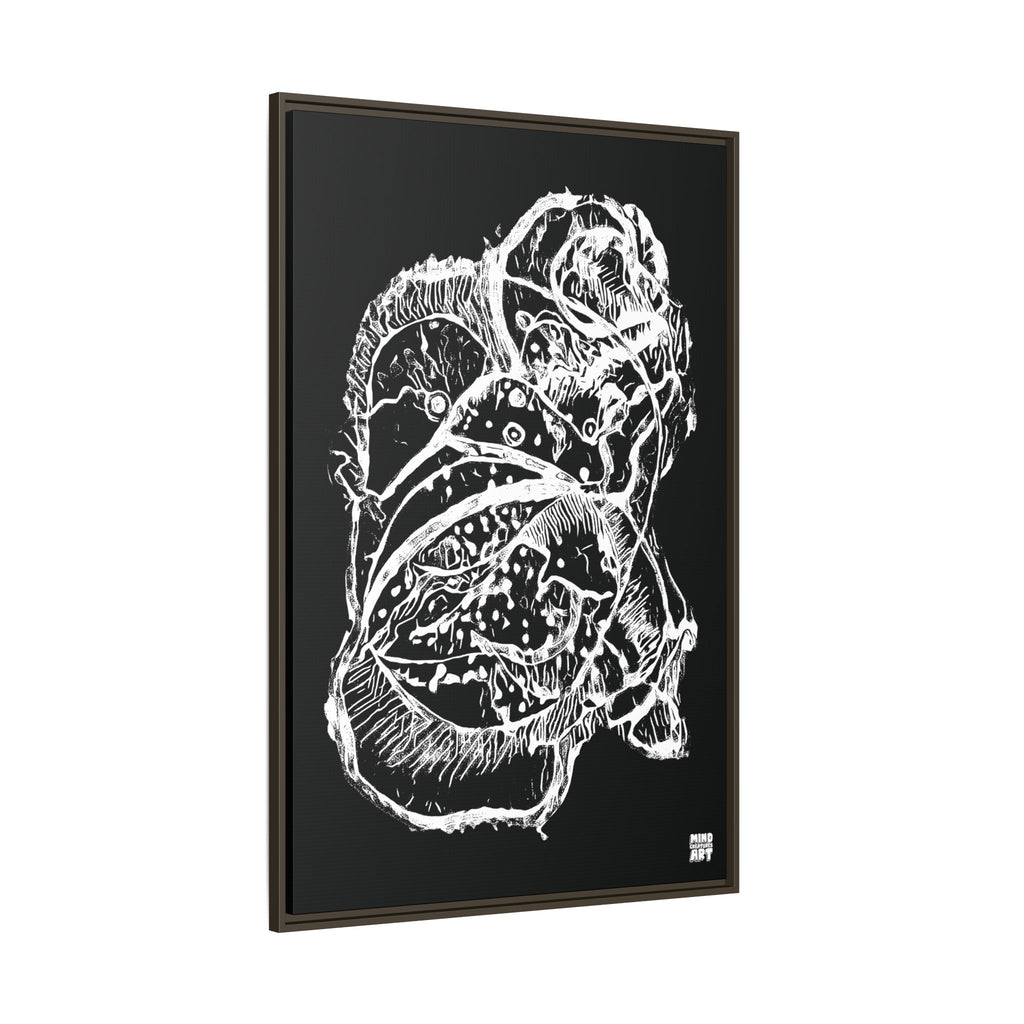 Exploration (White, Black Background) Matte Canvas, Framed