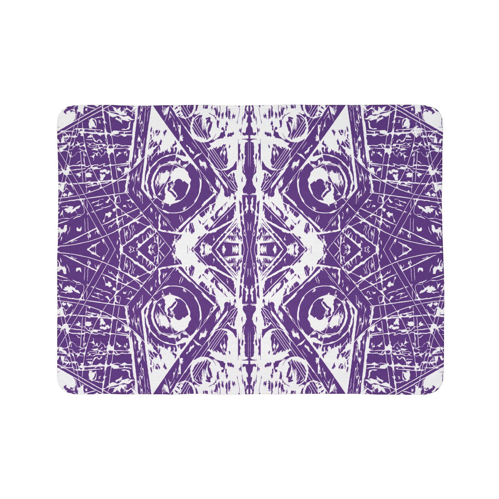 Love (White, Mirror, Purple Background) Fleece Sherpa Blanket