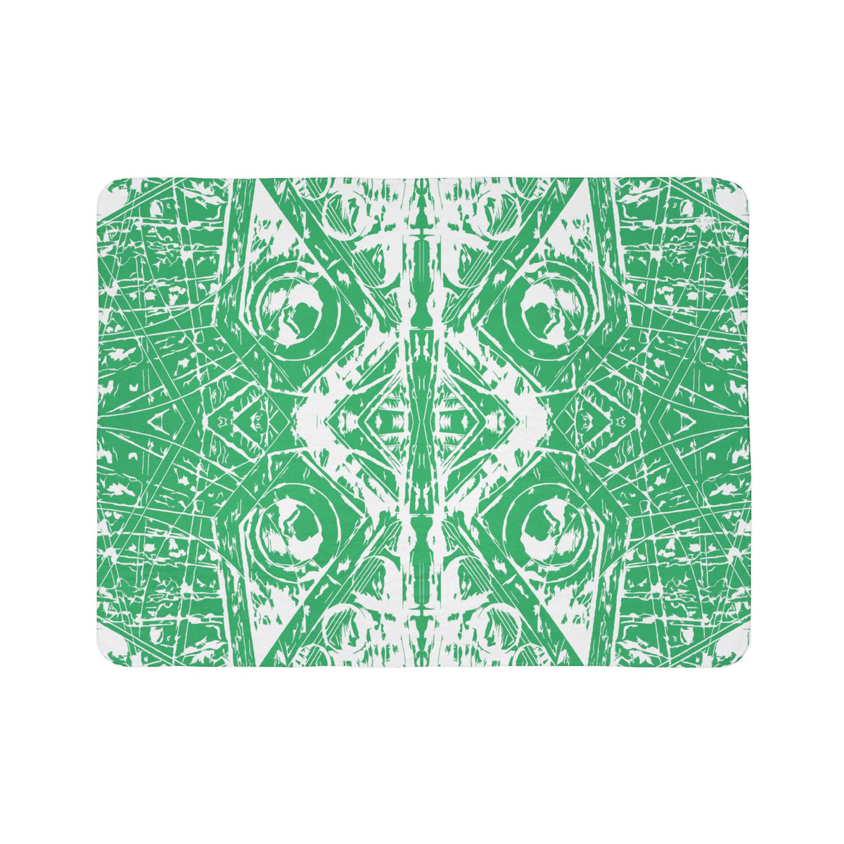 Love (White, Mirror, Green Background) Fleece Sherpa Blanket