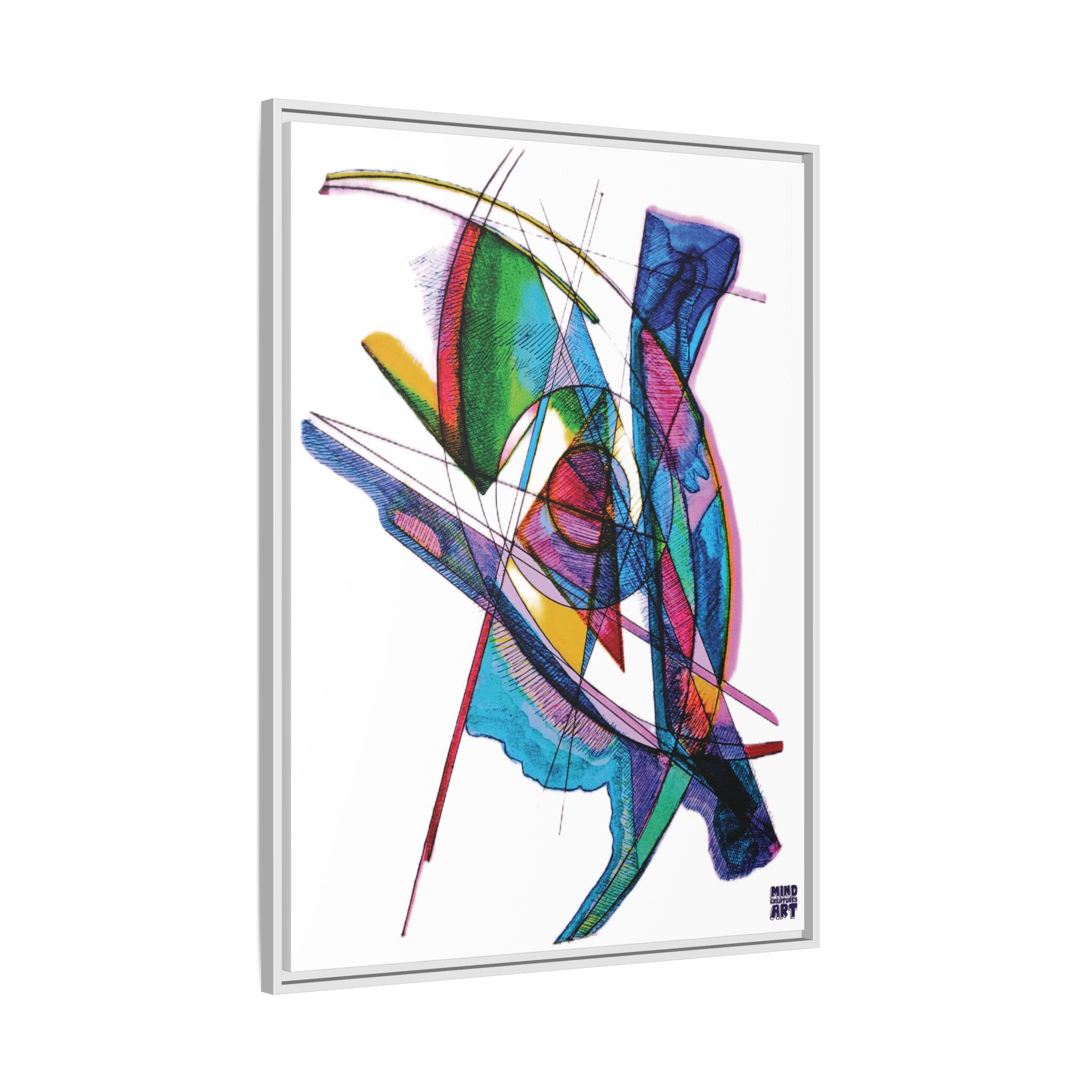 Watching (White Background) Matte Canvas, Framed