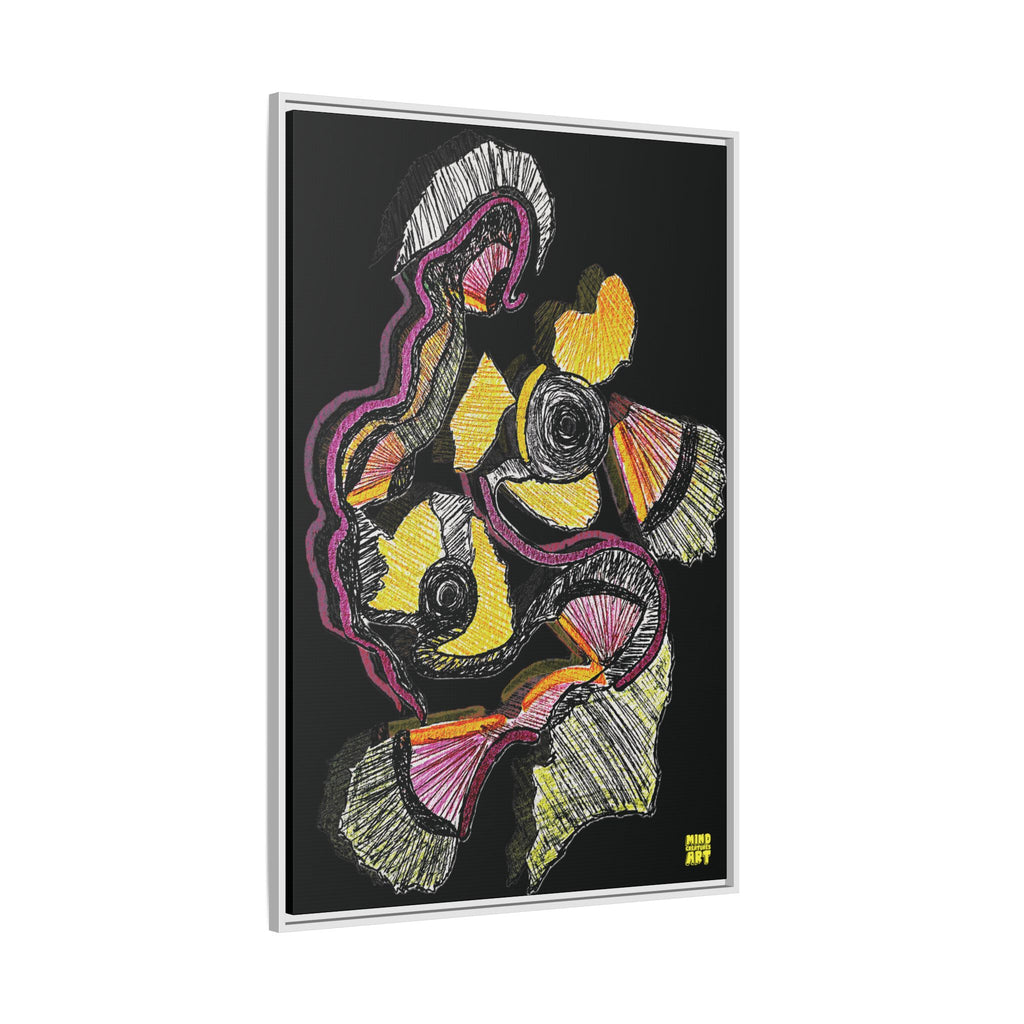 Crimson Teacher (Black Background) Matte Canvas, Framed