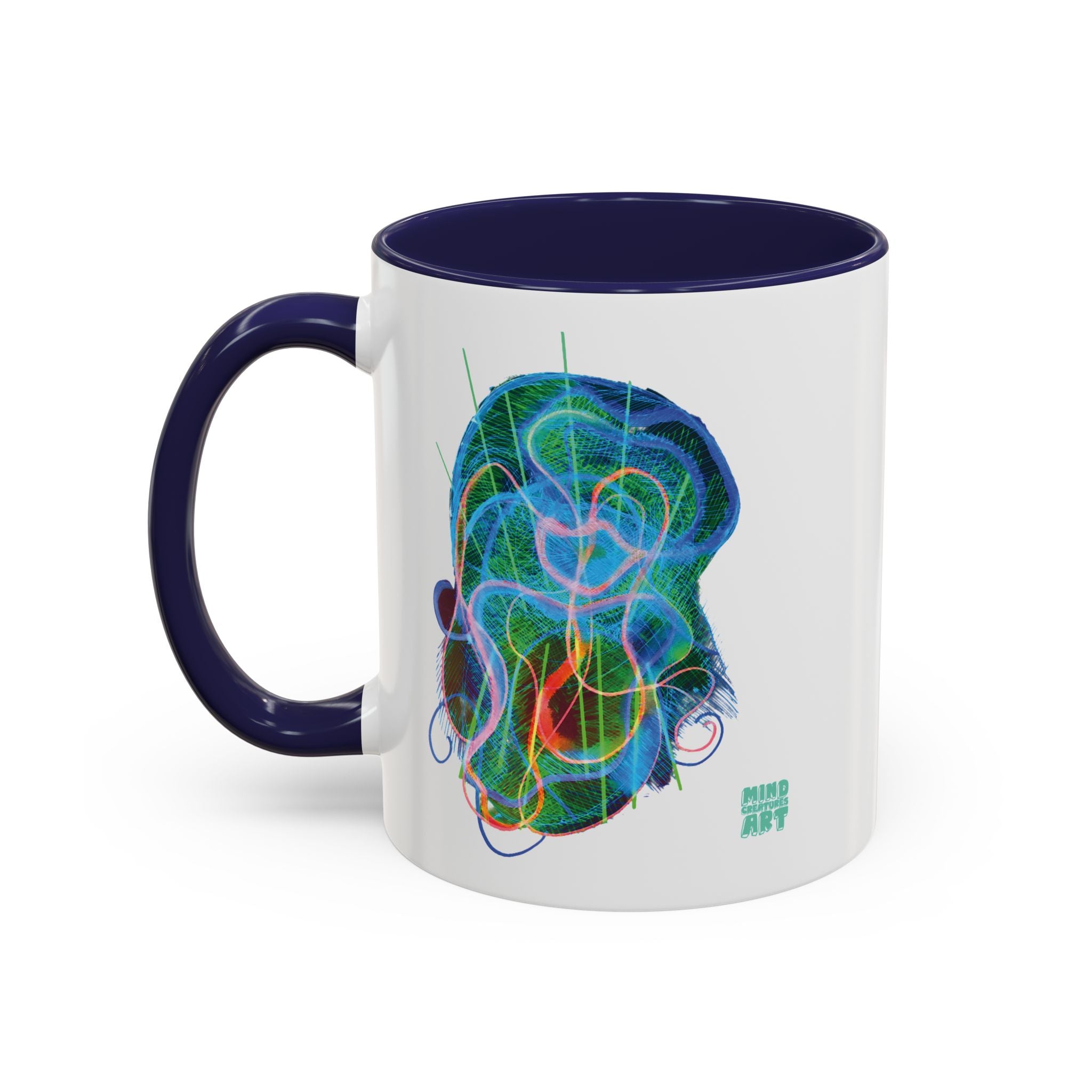 Davy Jones (Electric Blue & Green) Accent Coffee Mug (11oz, 15oz)