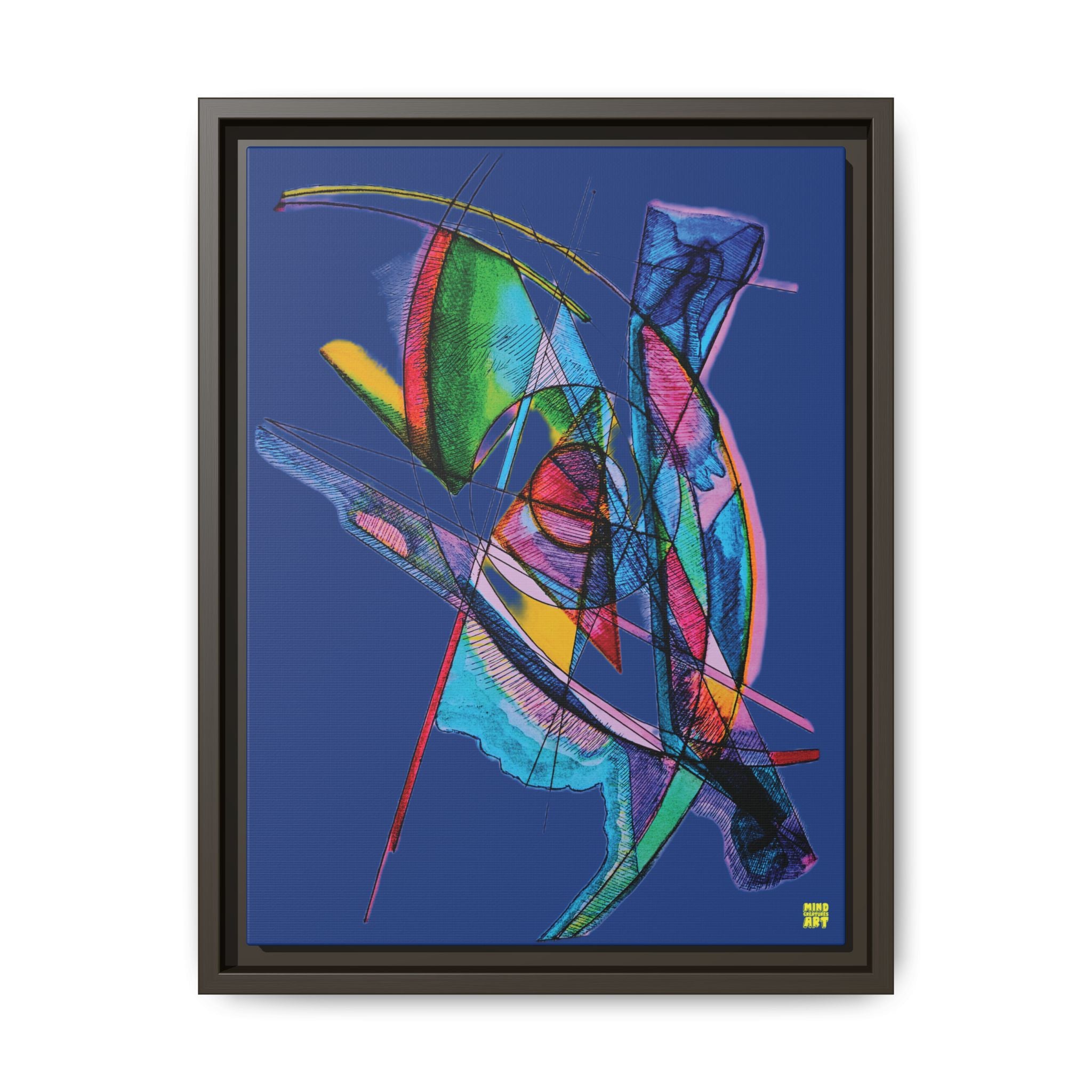 Watching (Dark Blue Background) Matte Canvas, Framed