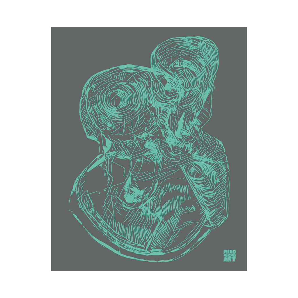 Curiosity (Teal, Dark Gray Background) Matte Poster