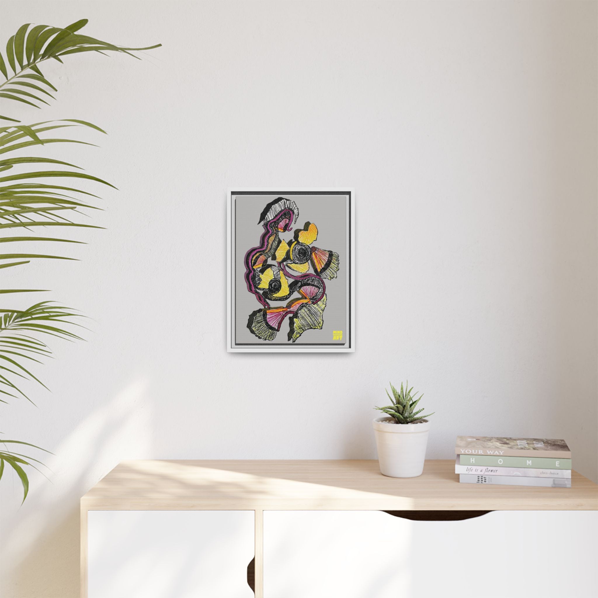Crimson Teacher (Light Gray Background) Matte Canvas, Framed