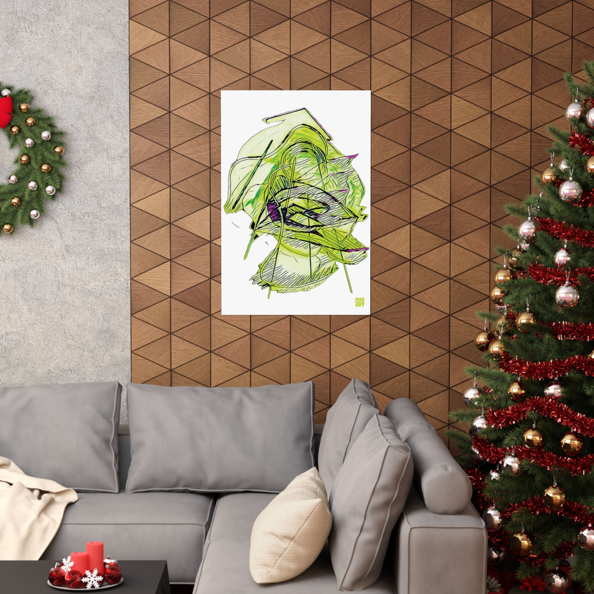 Dive Reflex (Lime, White Background) Matte Poster
