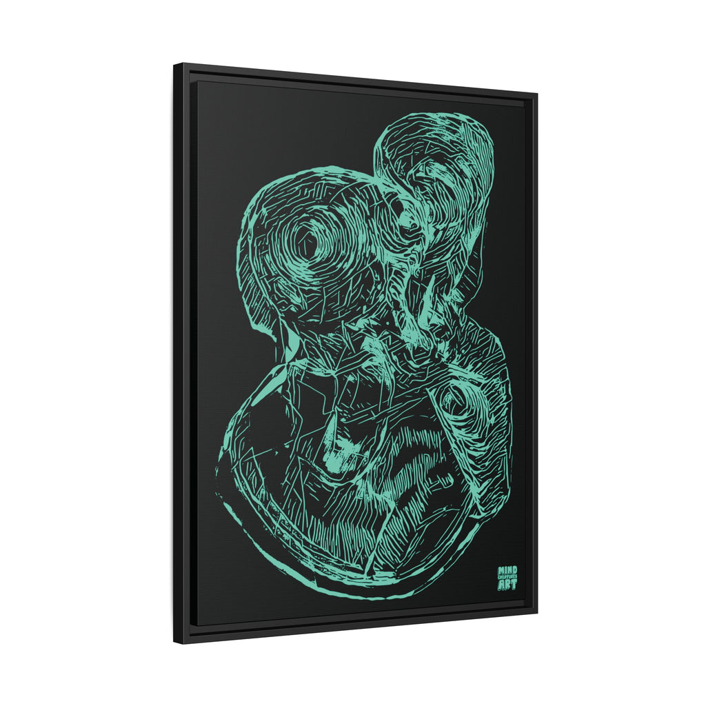 Curiosity (Teal, Black Background) Matte Canvas, Framed