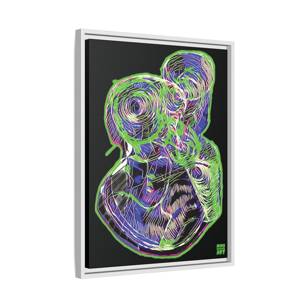 Curiosity (Electric Green, Black Background) Matte Canvas, Framed