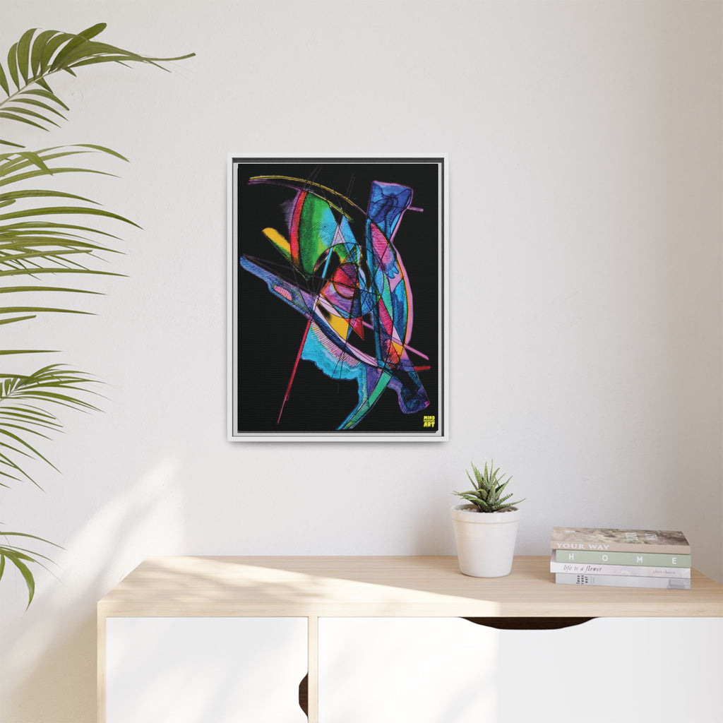 Watching (Black Background) Matte Canvas, Framed