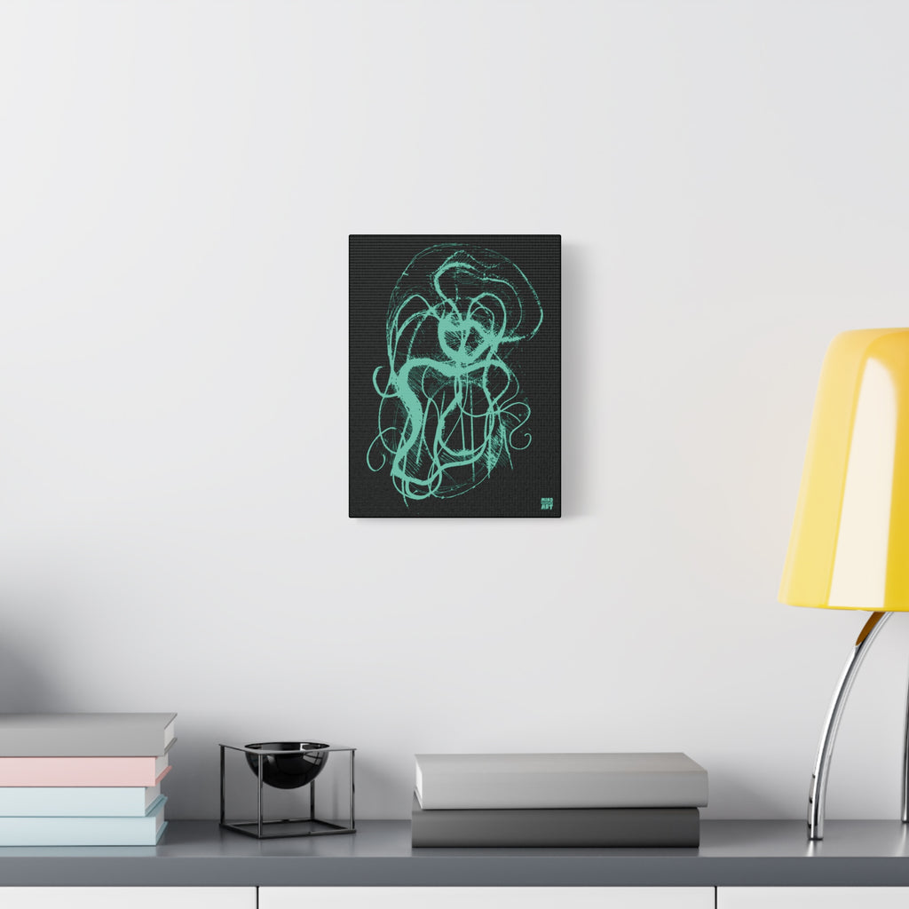 Davy Jones (Teal, Black Background) Matte Canvas, Stretched, 1.25"