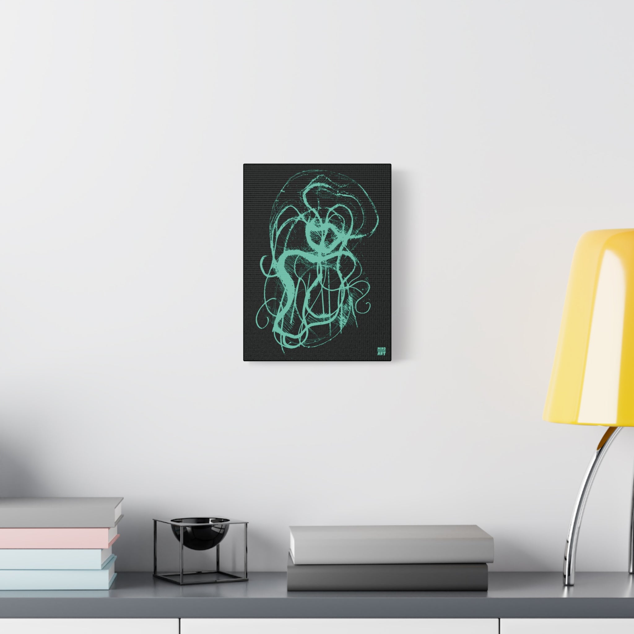 Davy Jones (Teal, Black Background) Matte Canvas, Stretched, 1.25"