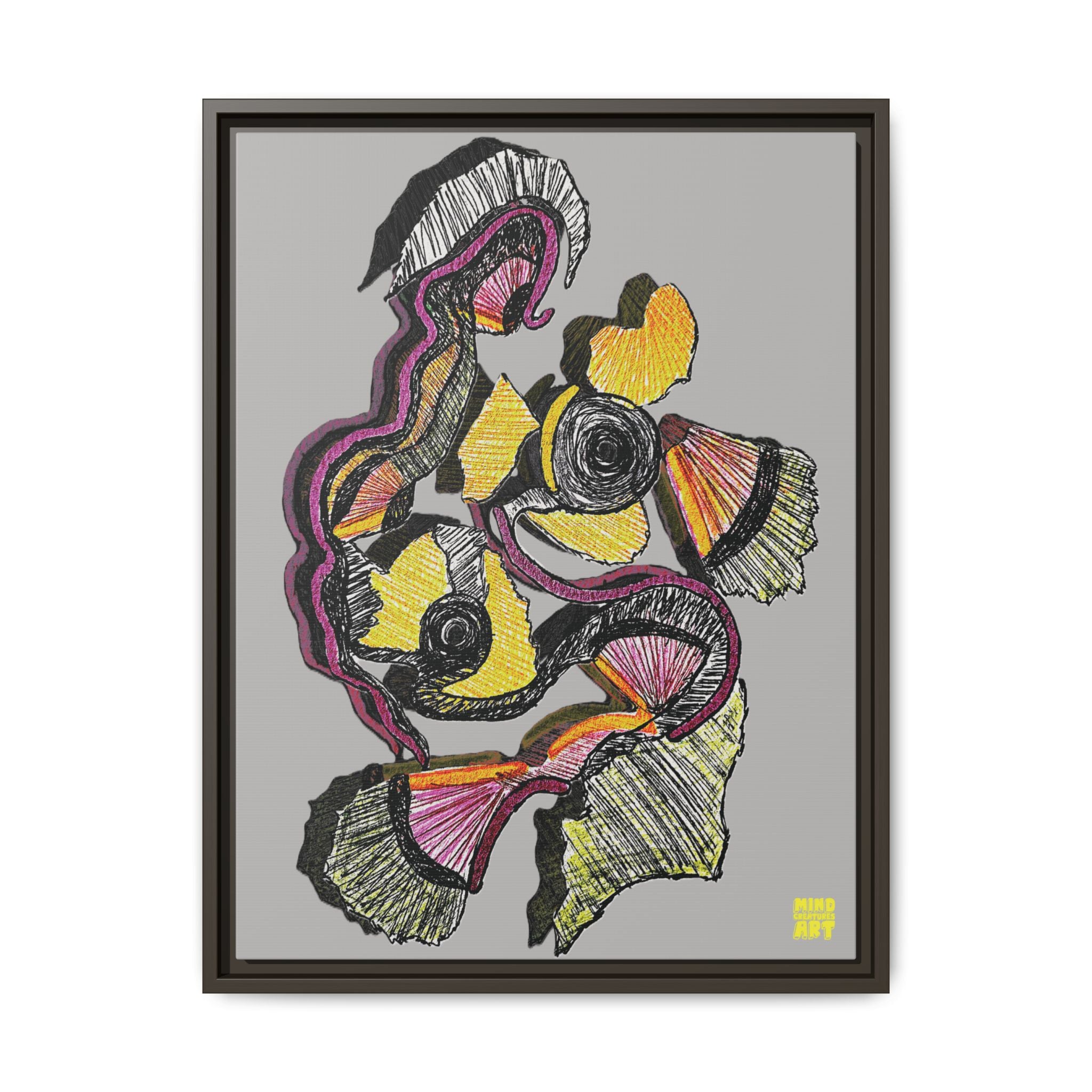 Crimson Teacher (Light Gray Background) Matte Canvas, Framed