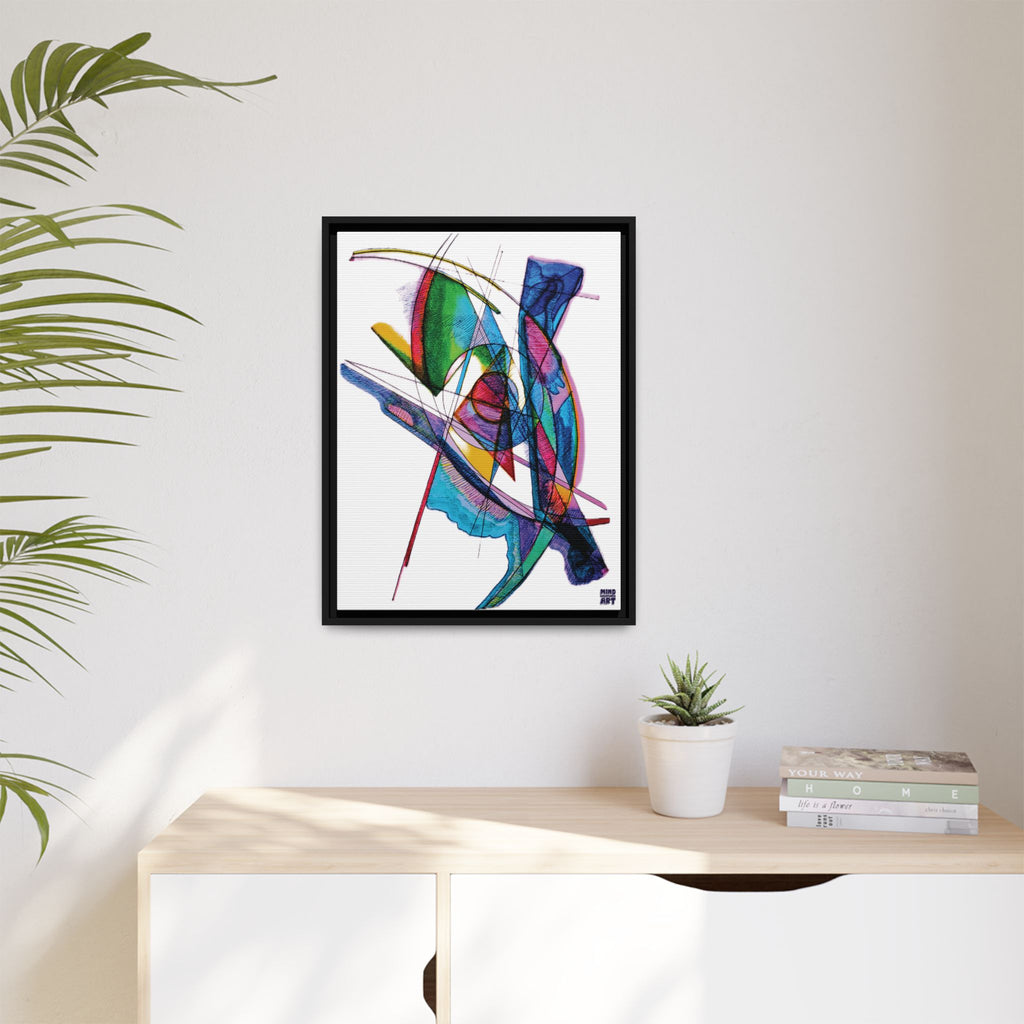 Watching (White Background) Matte Canvas, Framed