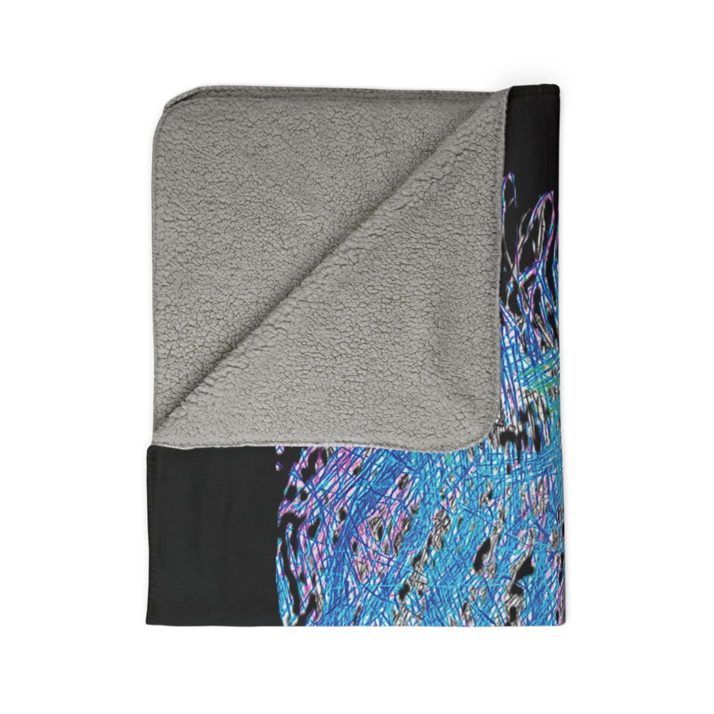 Party Monster (Black Background) Fleece Sherpa Blanket