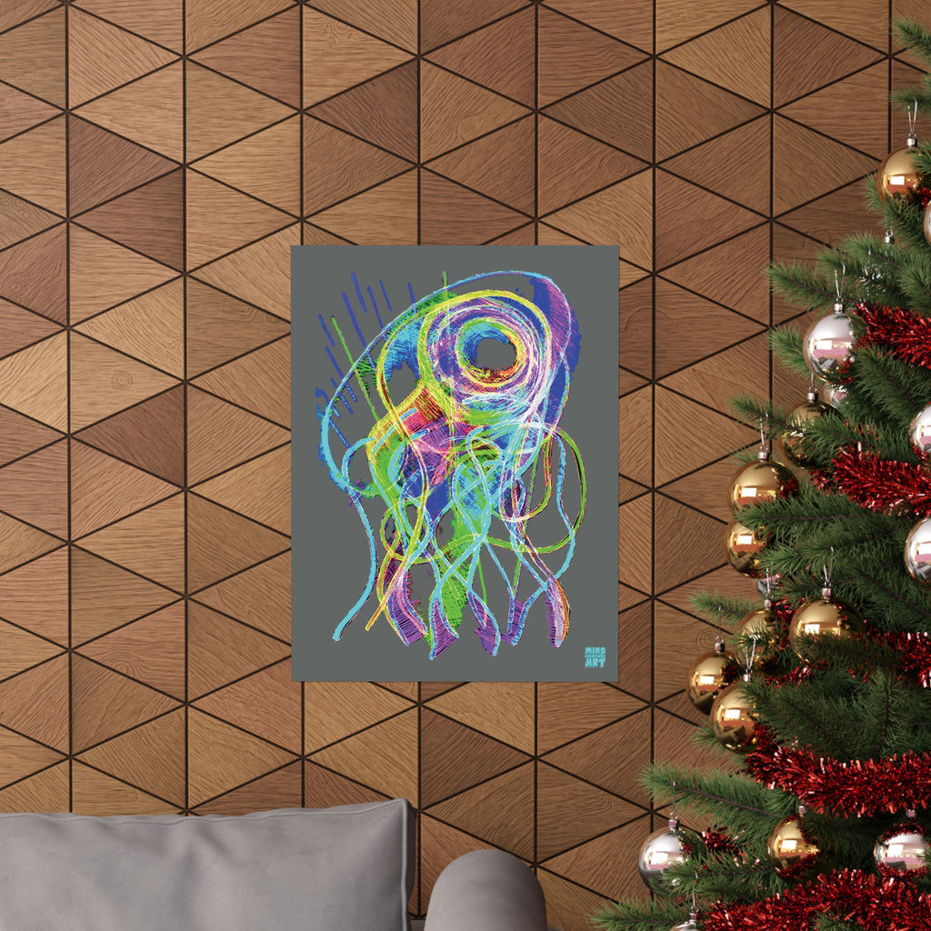 Jelly Jam (Neon, Dark Gray Background) Matte Poster