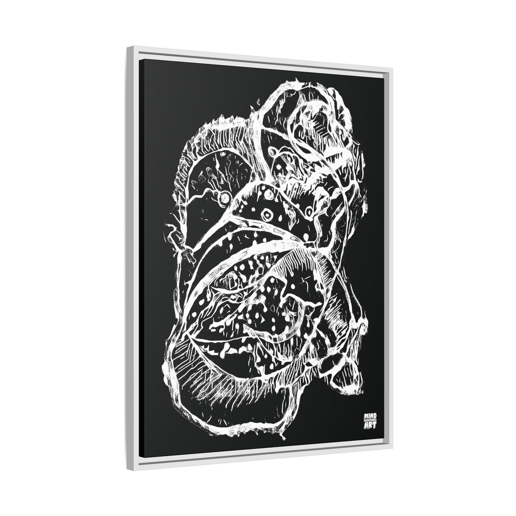 Exploration (White, Black Background) Matte Canvas, Framed