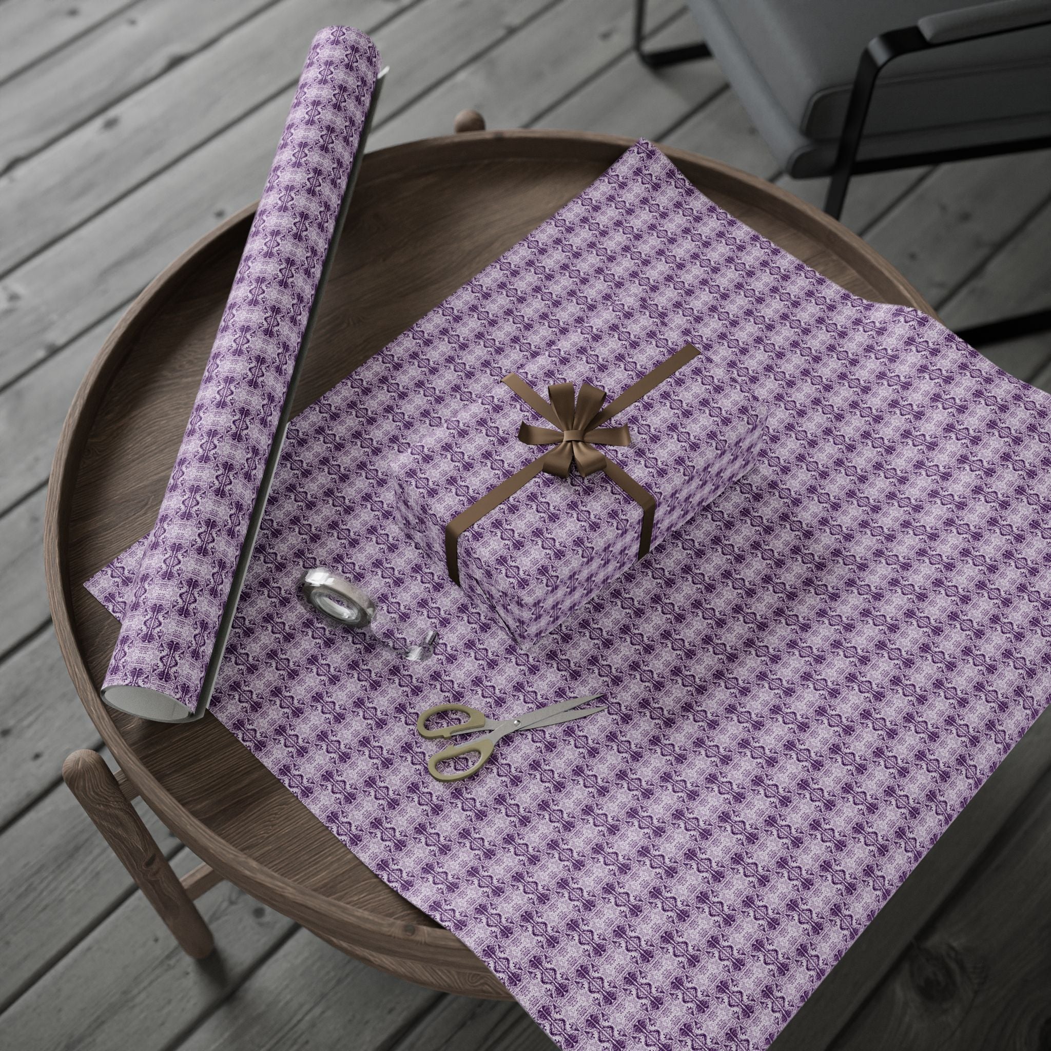 Love (Purple, White Background) Heavy Wrapping Paper
